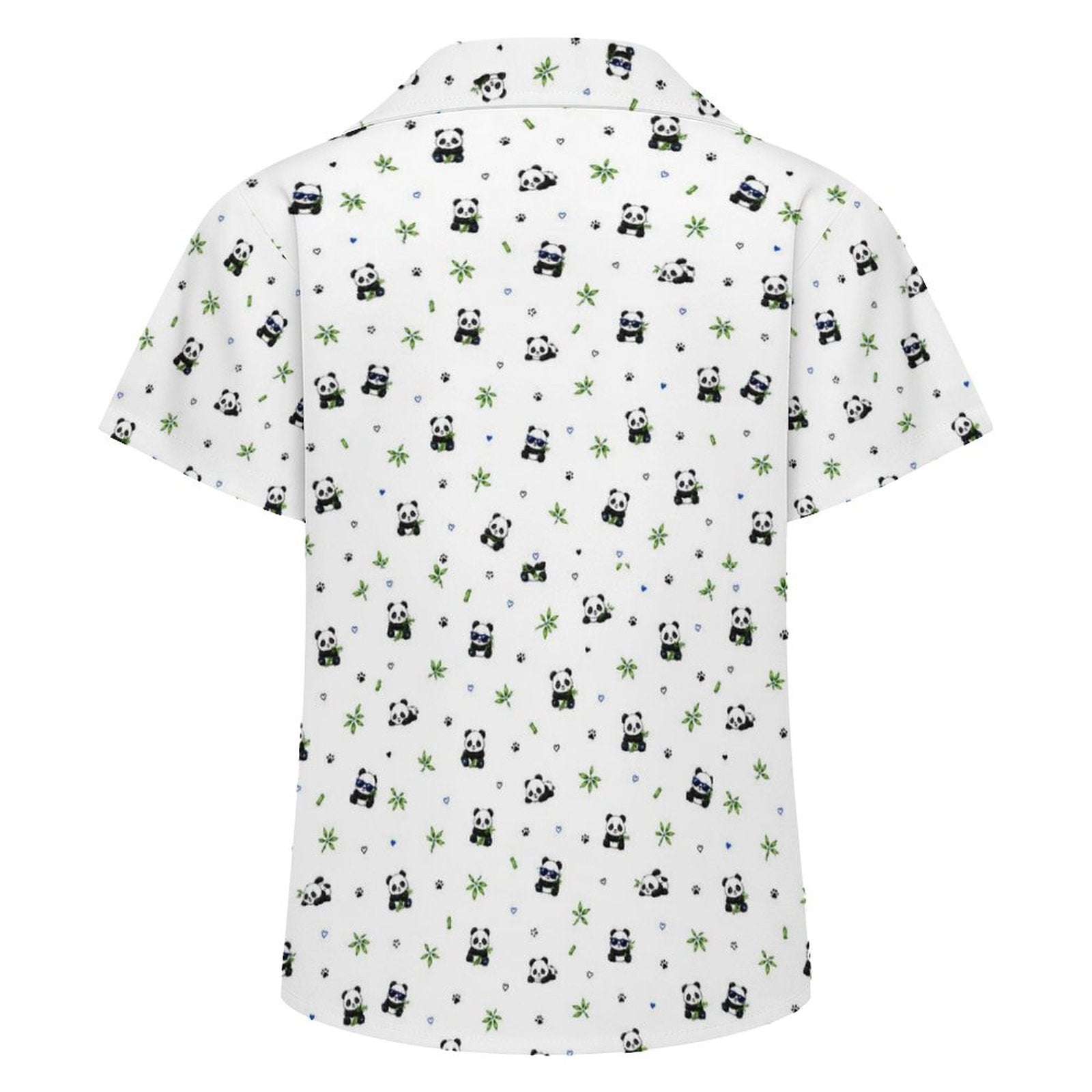 Kids Panda Print Cuban Collar Shirt | Lightweight Summer Shirt