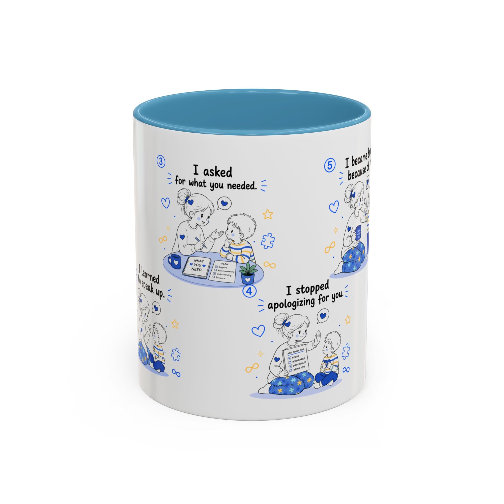 I Became Braver Illustration Coffee Mug | Supportive Friendship Quotes