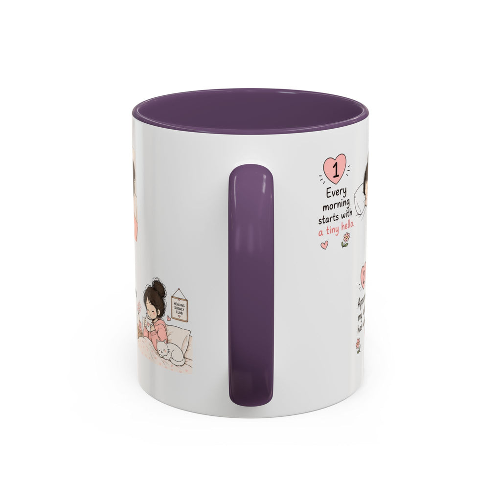 Morning With My Cat Mug | Cute Cat Lover Coffee Mug | Cozy Cat Mom Gift | Doodle Story Mug