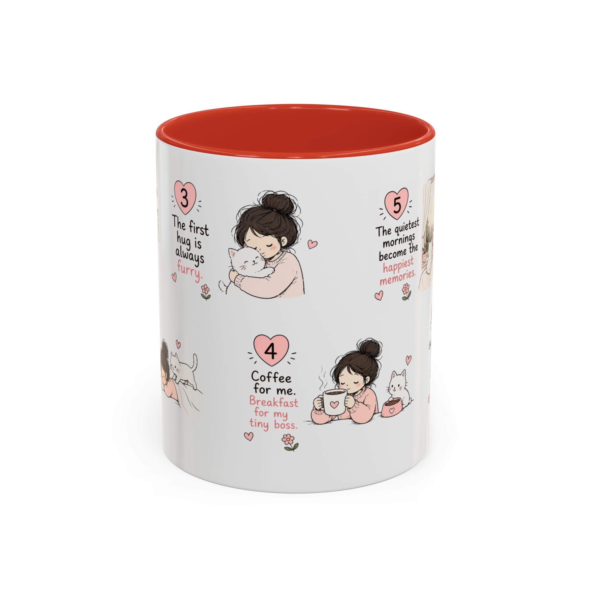 Morning With My Cat Mug | Cute Cat Lover Coffee Mug | Cozy Cat Mom Gift | Doodle Story Mug