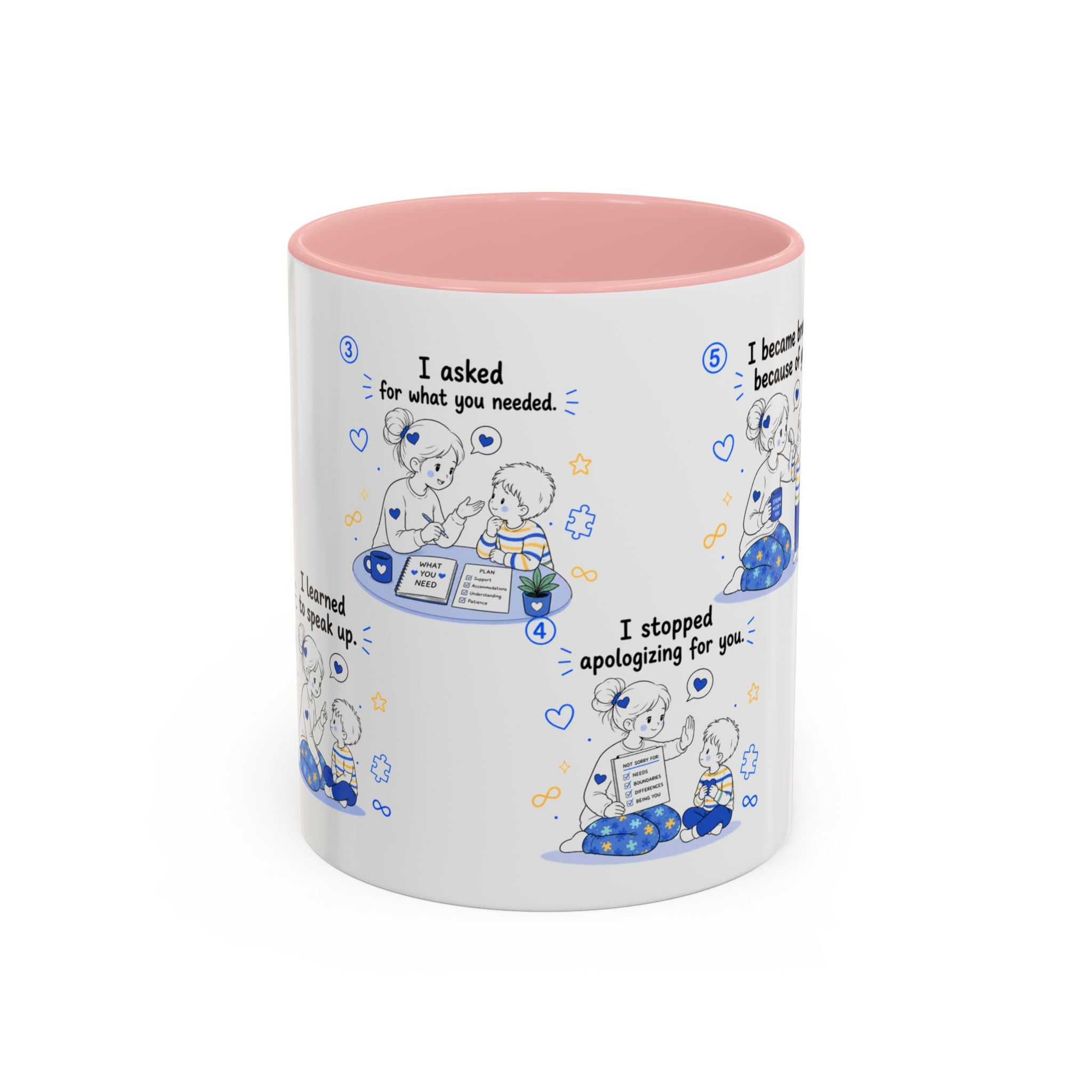 I Became Braver Illustration Coffee Mug | Supportive Friendship Quotes