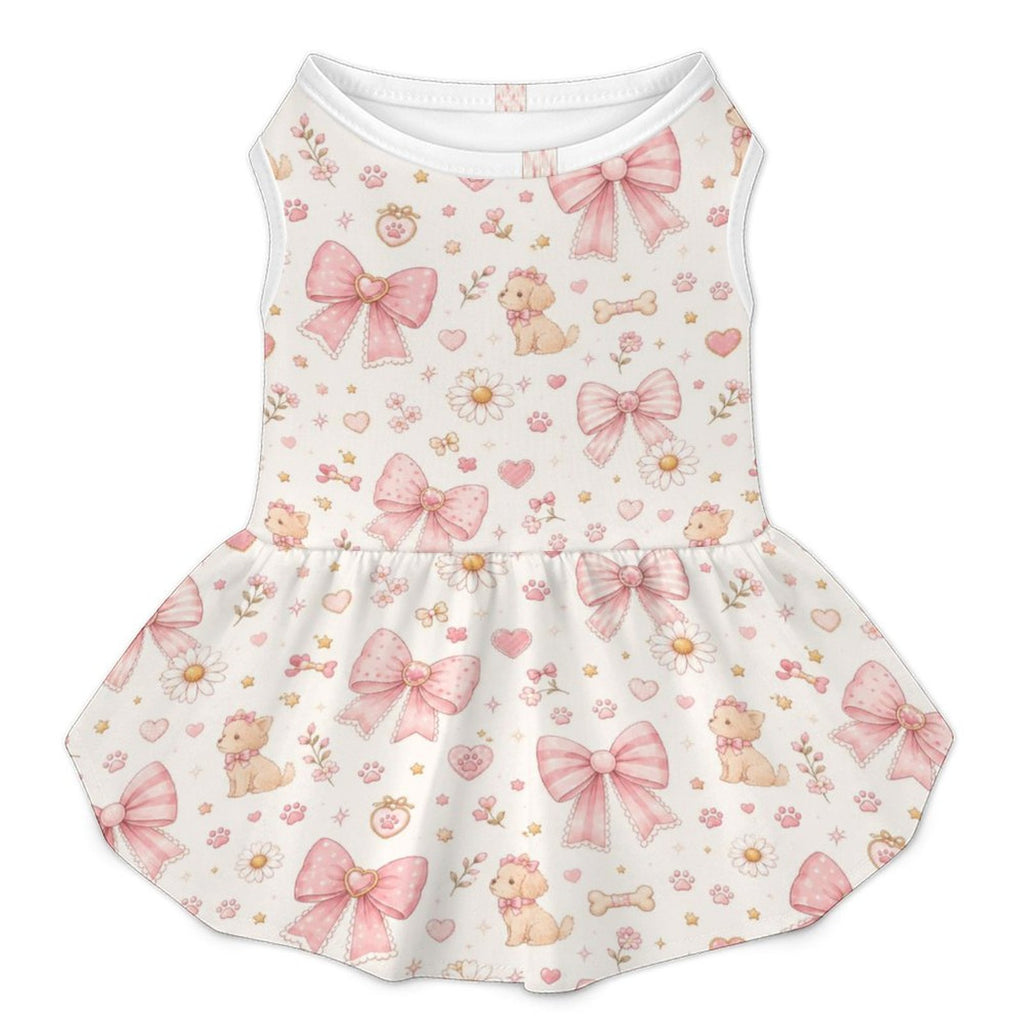 Pink Bow Garden Pet Dress – Plus Size Ruffle Dress