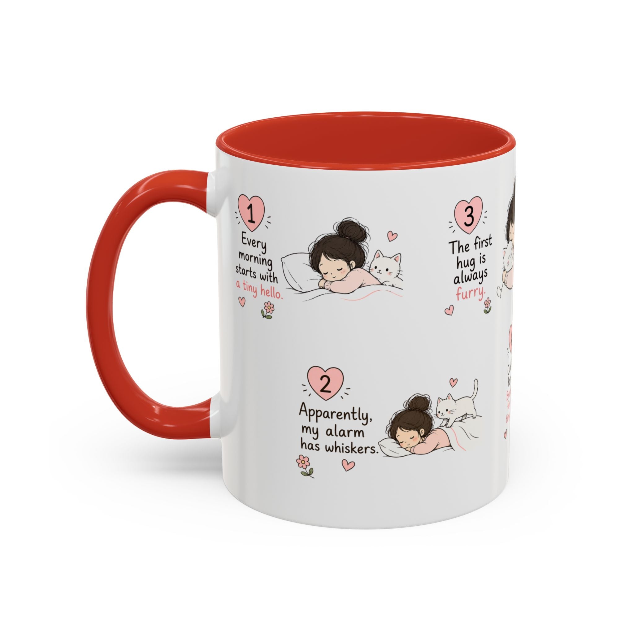 Morning With My Cat Mug | Cute Cat Lover Coffee Mug | Cozy Cat Mom Gift | Doodle Story Mug