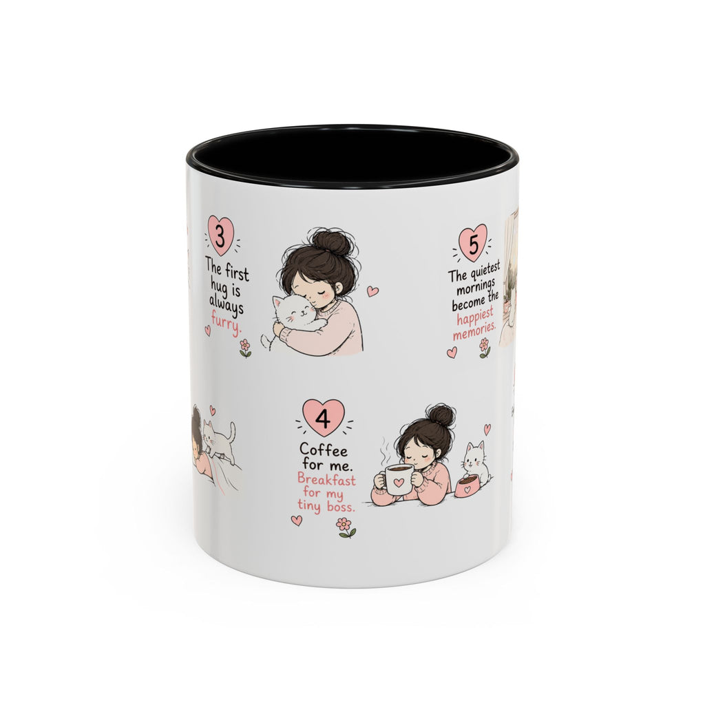 Morning With My Cat Mug | Cute Cat Lover Coffee Mug | Cozy Cat Mom Gift | Doodle Story Mug