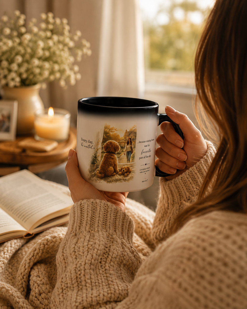 Waiting for You™ Color-Changing Dog Mug | Heat Reveal Mini Story, 11 oz
