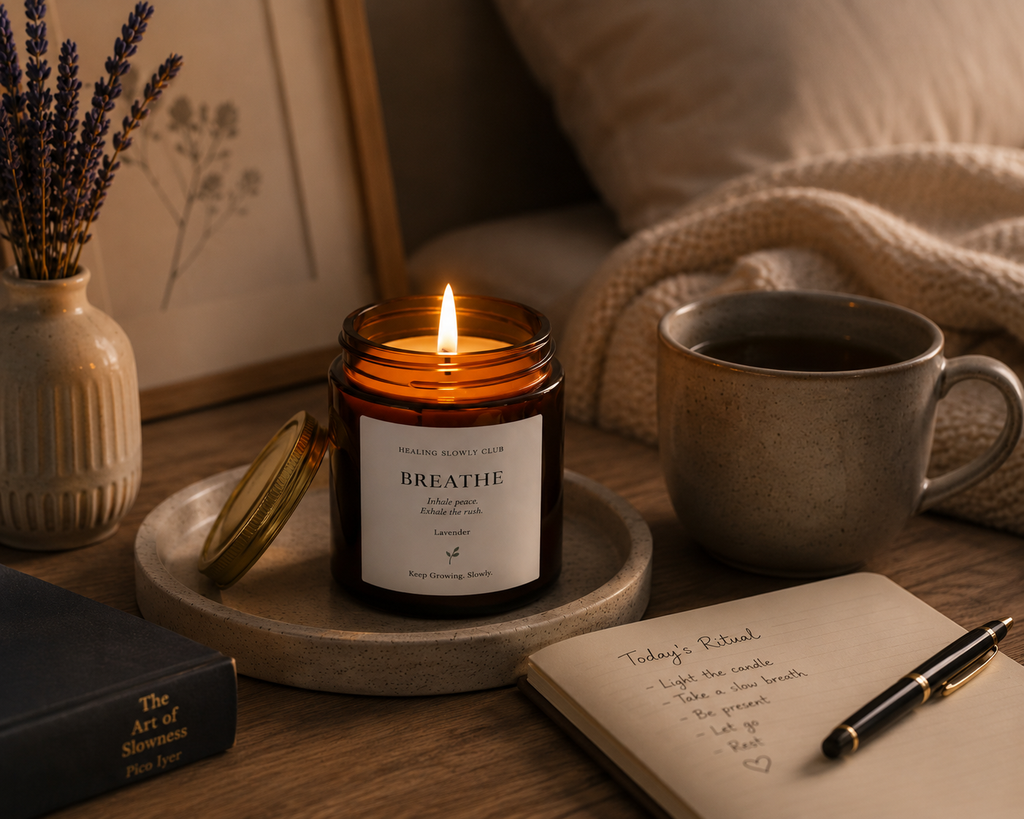 BREATHE Lavender Ritual Candle | Healing Slowly Club