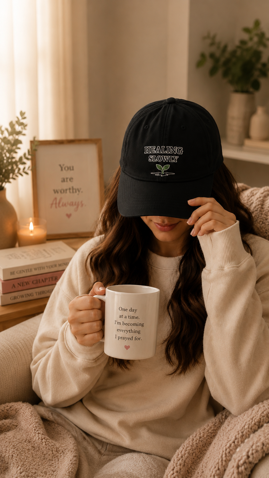 Healing Slowly Embroidered Cap | Recovery & Growth Hat