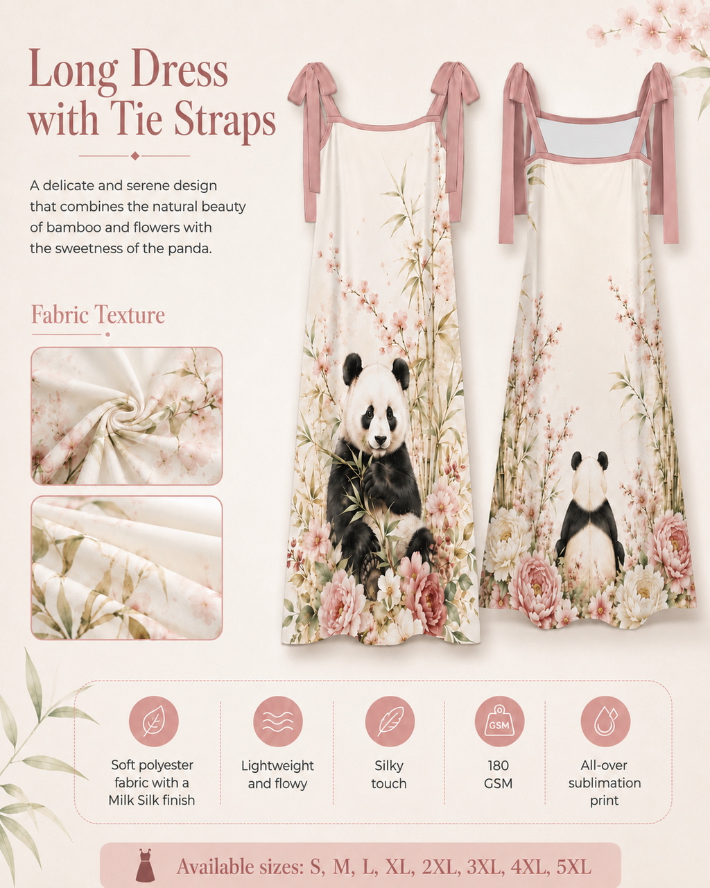 Blush Panda Garden Maxi Dress – Floral Panda Dress