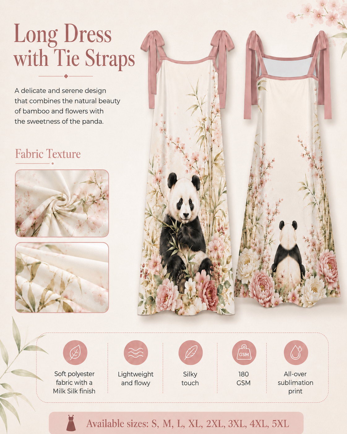 Blush Panda Garden Maxi Dress – Floral Panda Dress