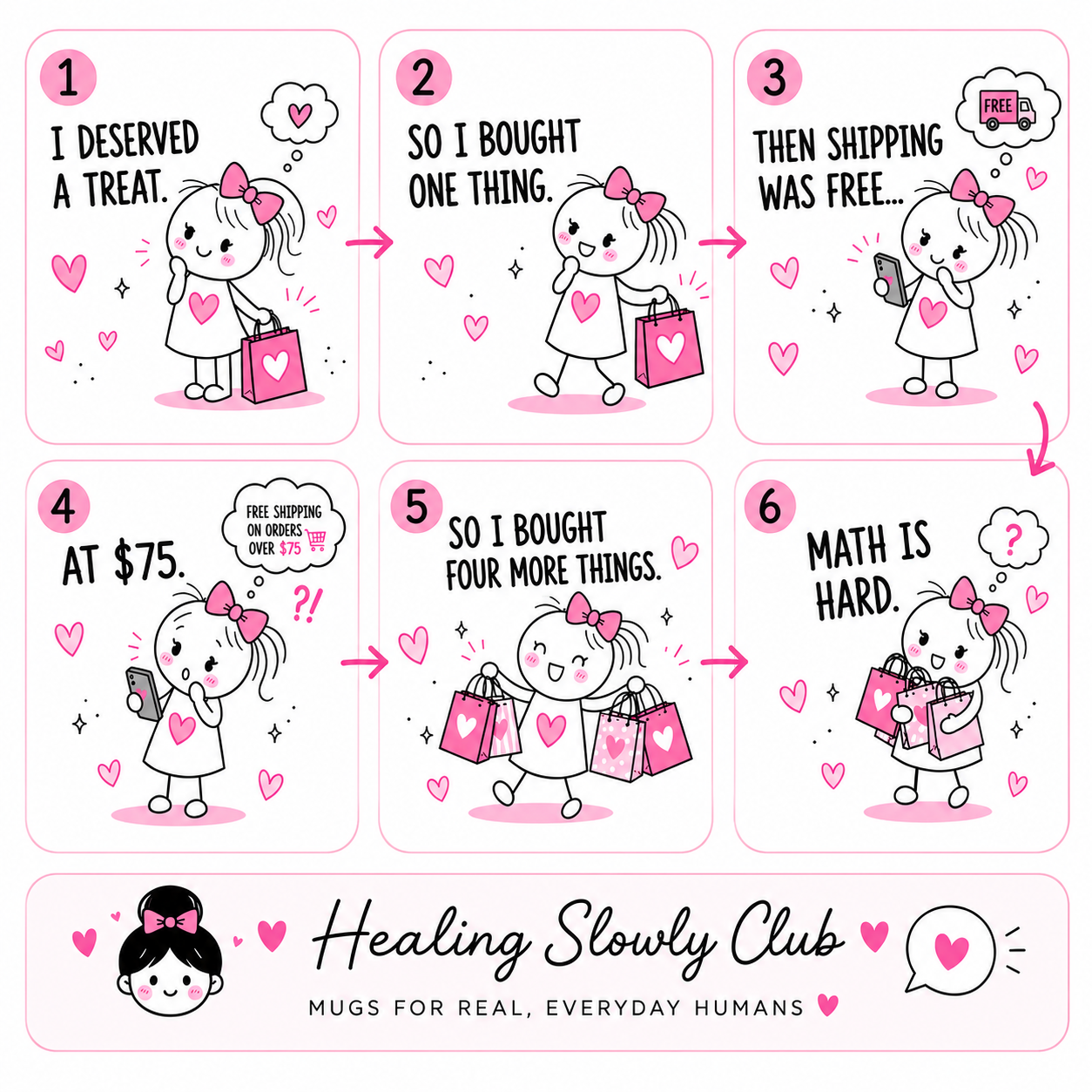 Math Is Hard Mug | Funny Shopping Mug Gift for Retail Lovers