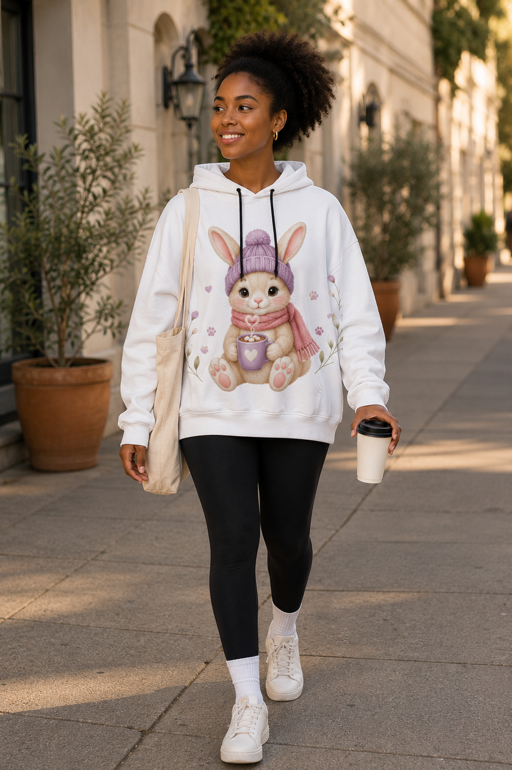 All-Over Print Women’s Hoodie With Decorative Ears