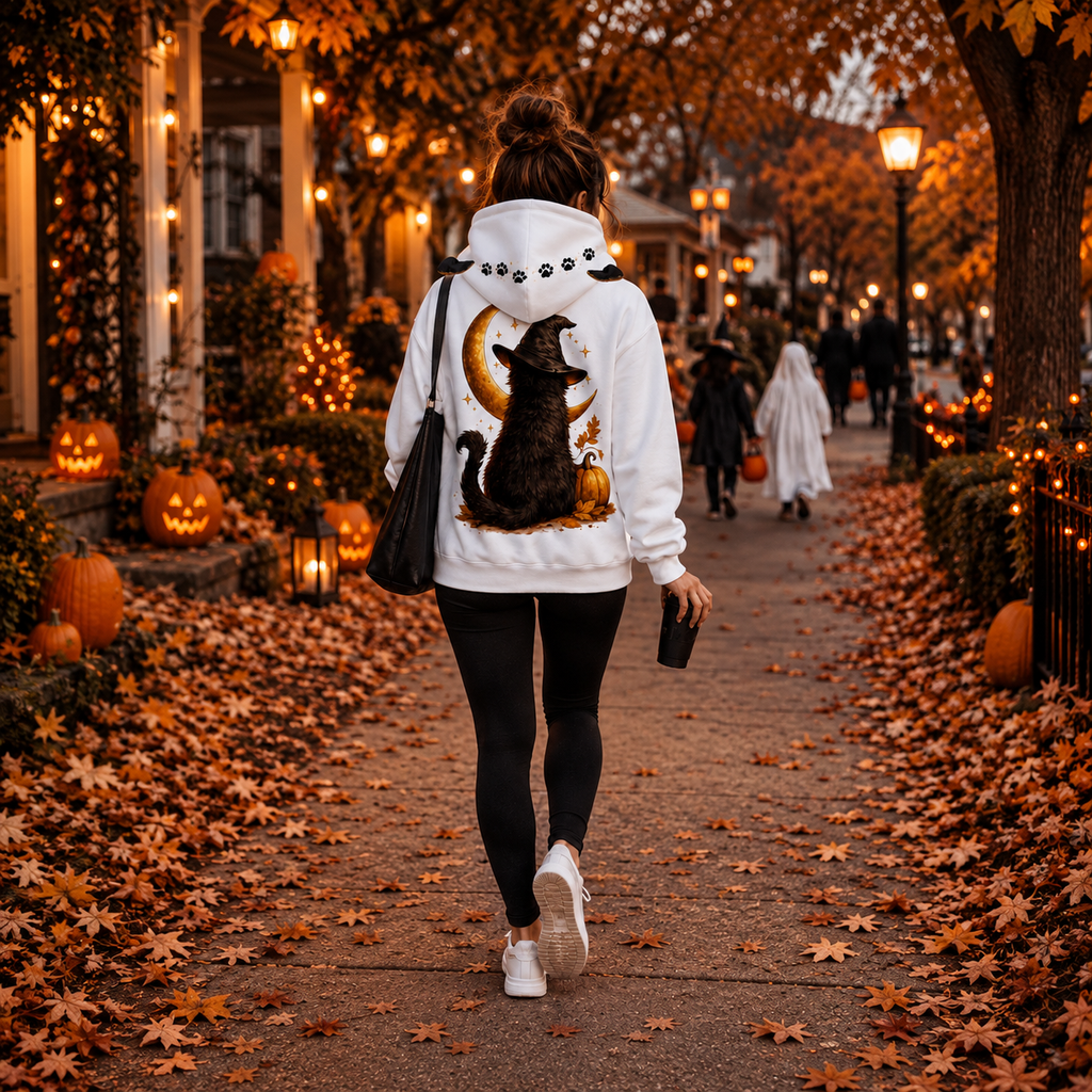 Your Rules Are Adorable Halloween Black Cat Hoodie With Ears 🐈‍⬛🎃
