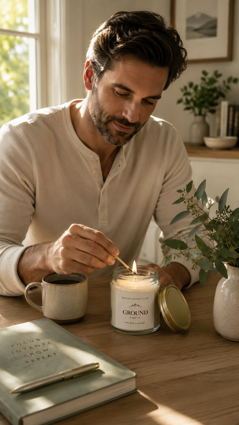 Ground | Fraser Fir Scented Candle | Coconut Apricot Wax | Morning & Evening Rituals
