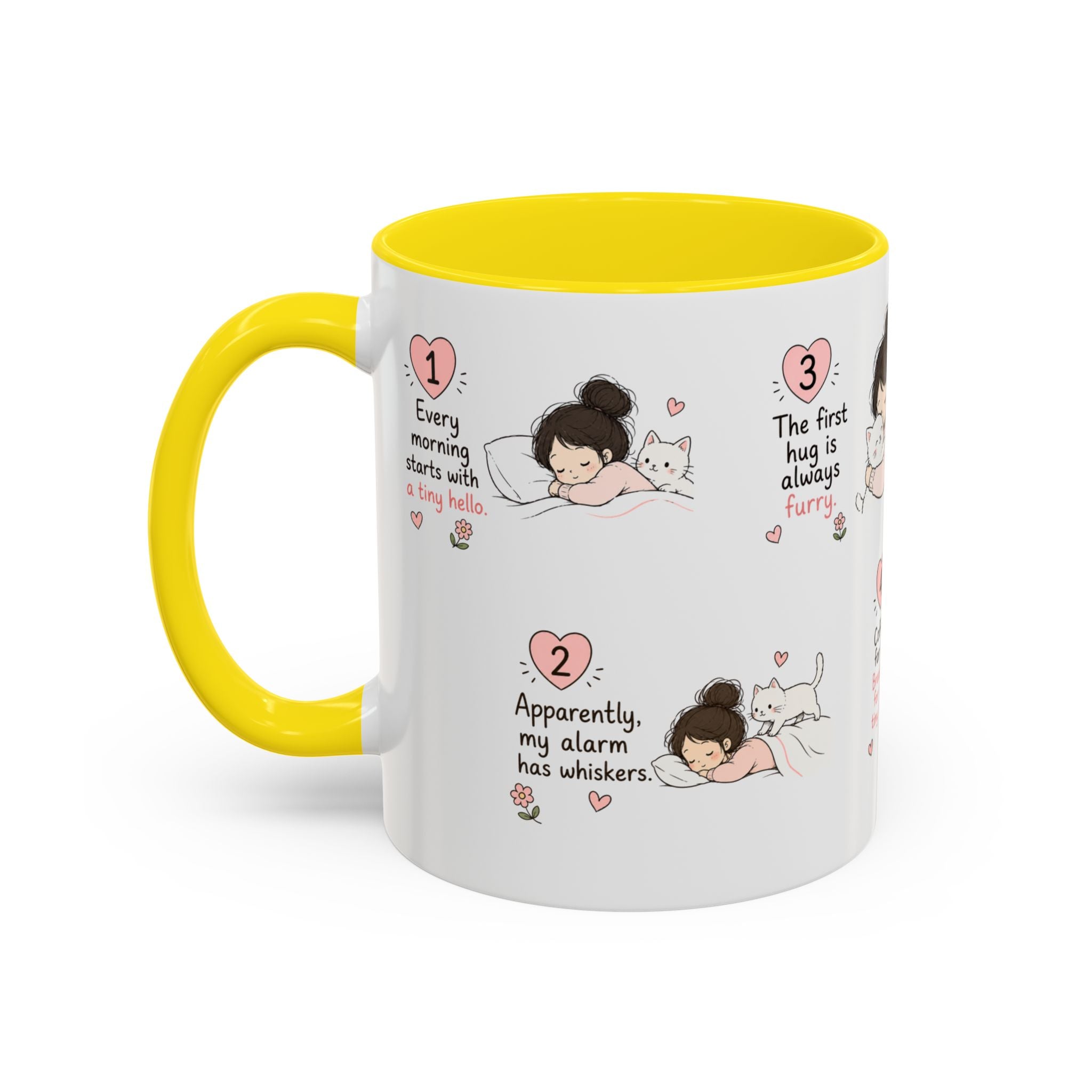 Morning With My Cat Mug | Cute Cat Lover Coffee Mug | Cozy Cat Mom Gift | Doodle Story Mug