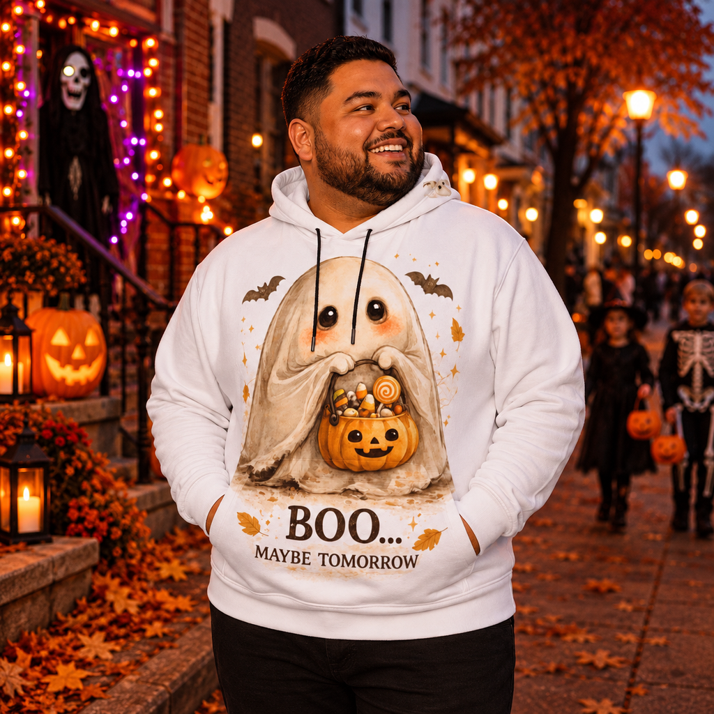 Boo… Maybe Tomorrow Halloween Hoodie With Ears | Cozy Ghost Hoodie
