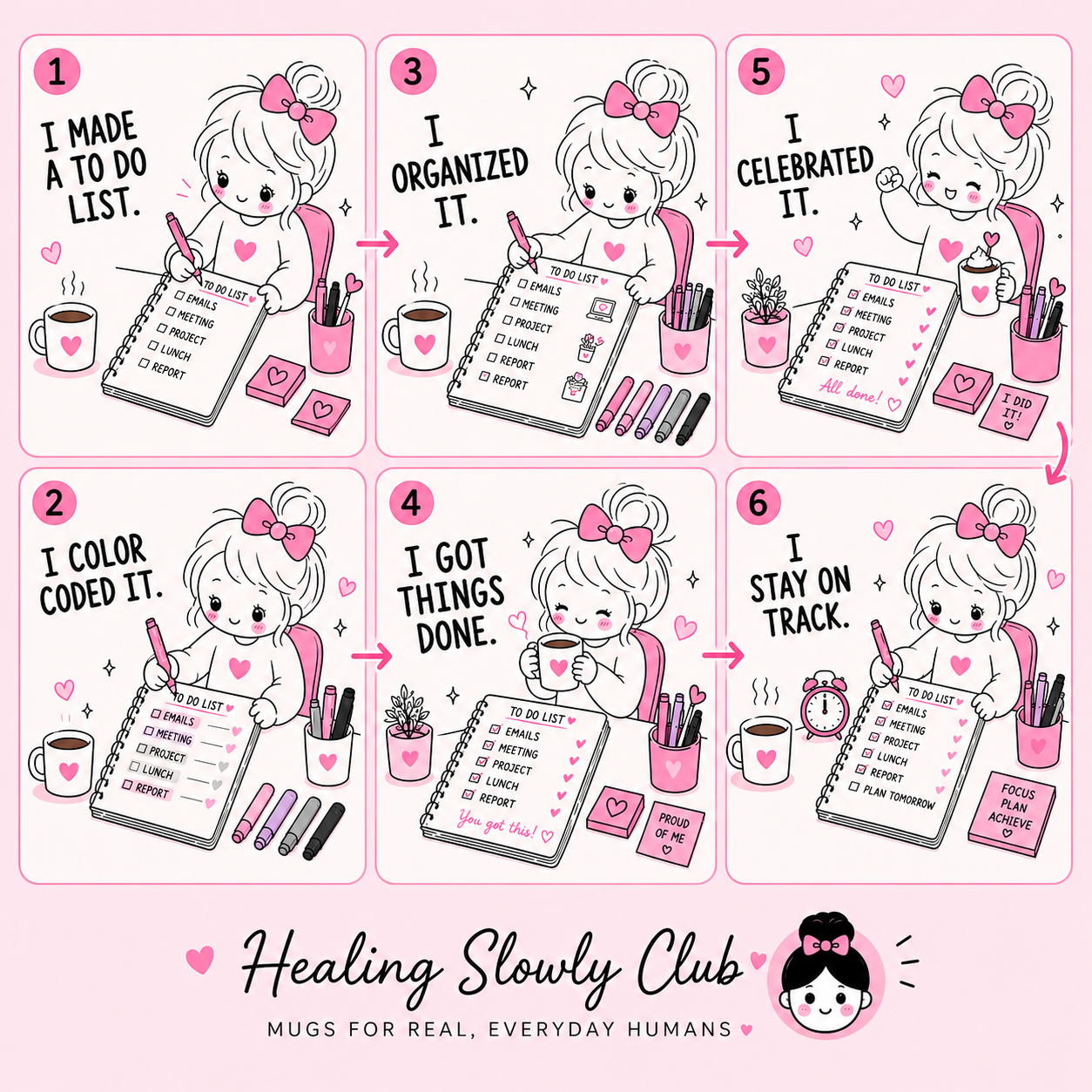 To Do List Mug | Cute Planner Girl Gift | Checklist Coffee Mug