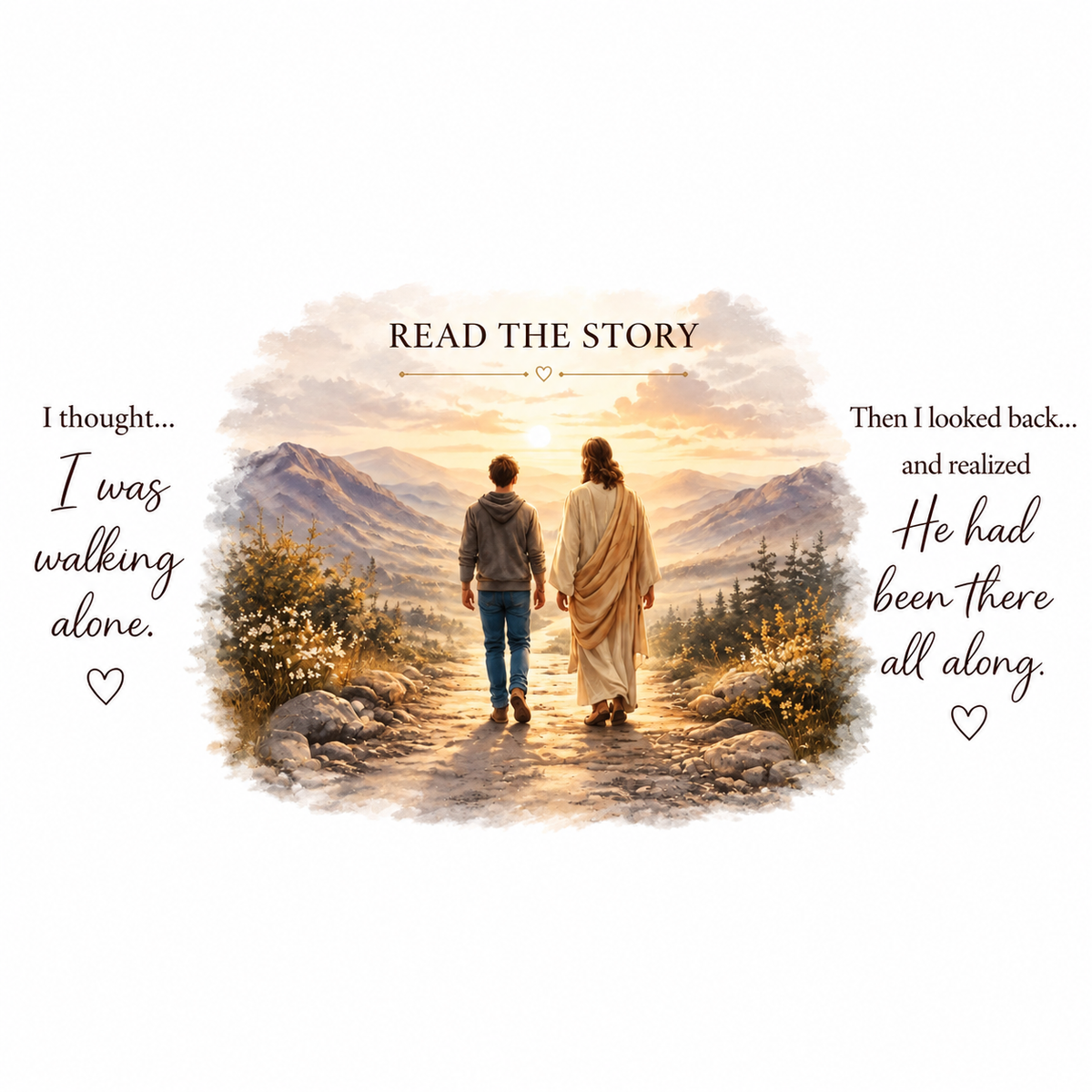 He Never Left™ Christian Magic Mug – Faith Story, 11 oz
