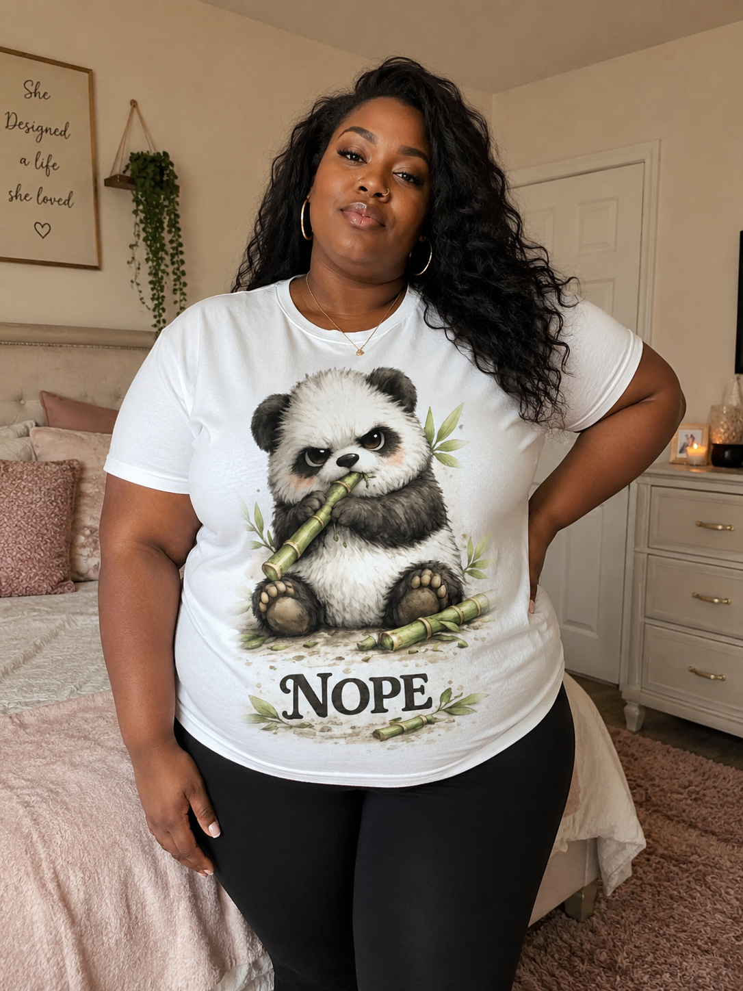 🐼 NOPE Panda Watercolor Graphic Tee | Cute Panda Shirt for Animal Lovers