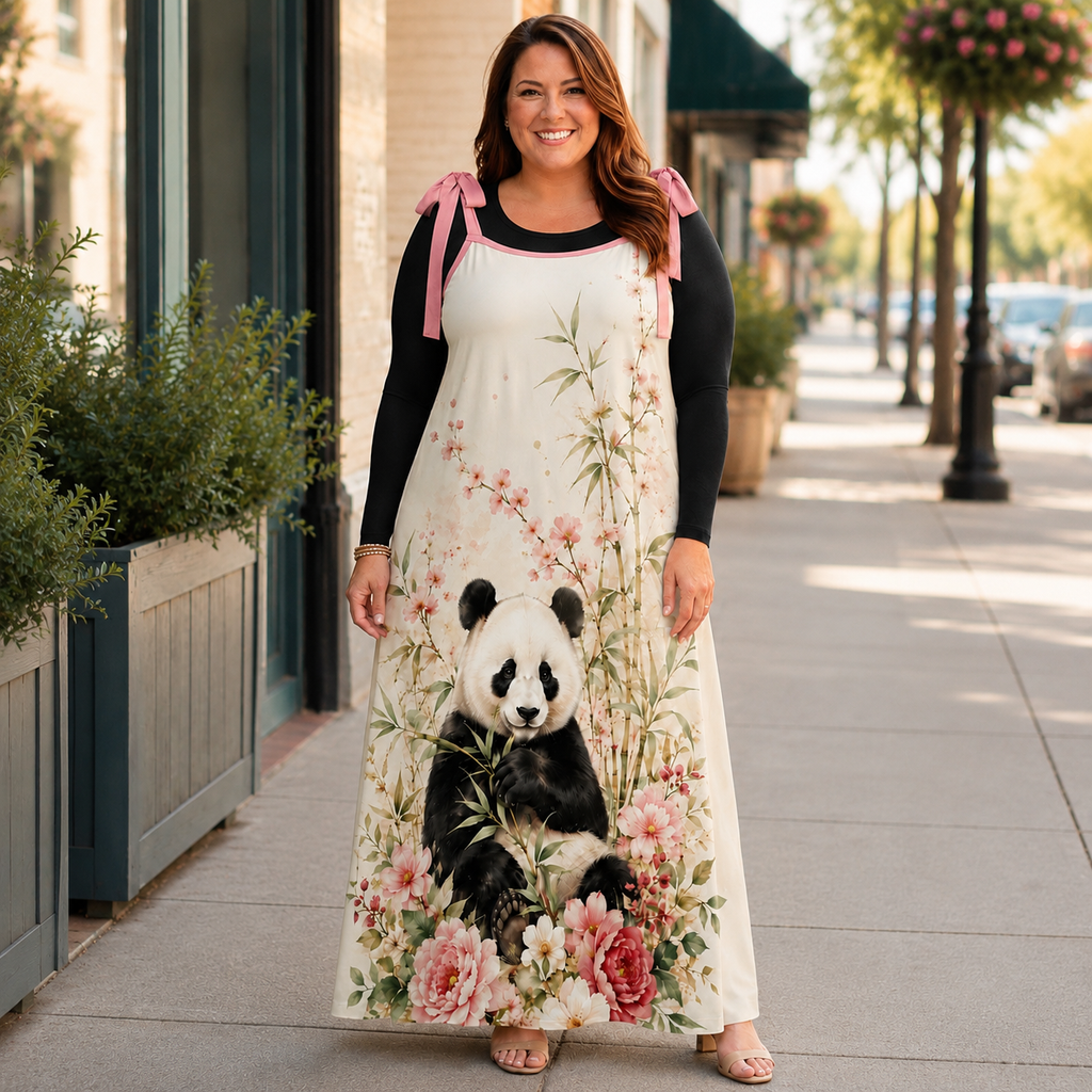 Blush Panda Garden Maxi Dress – Floral Panda Dress
