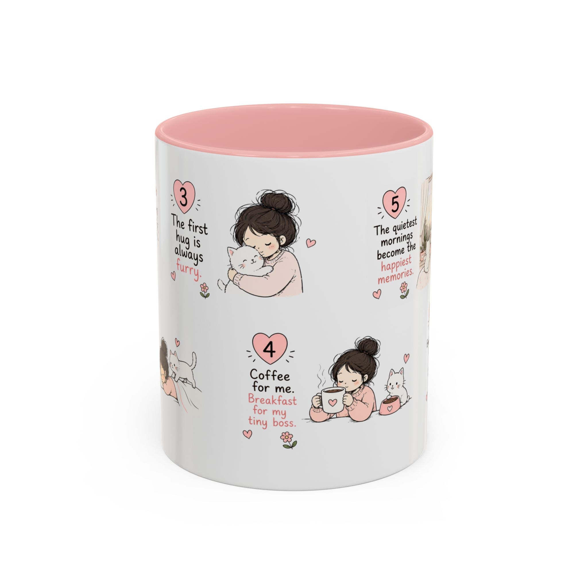Morning With My Cat Mug | Cute Cat Lover Coffee Mug | Cozy Cat Mom Gift | Doodle Story Mug