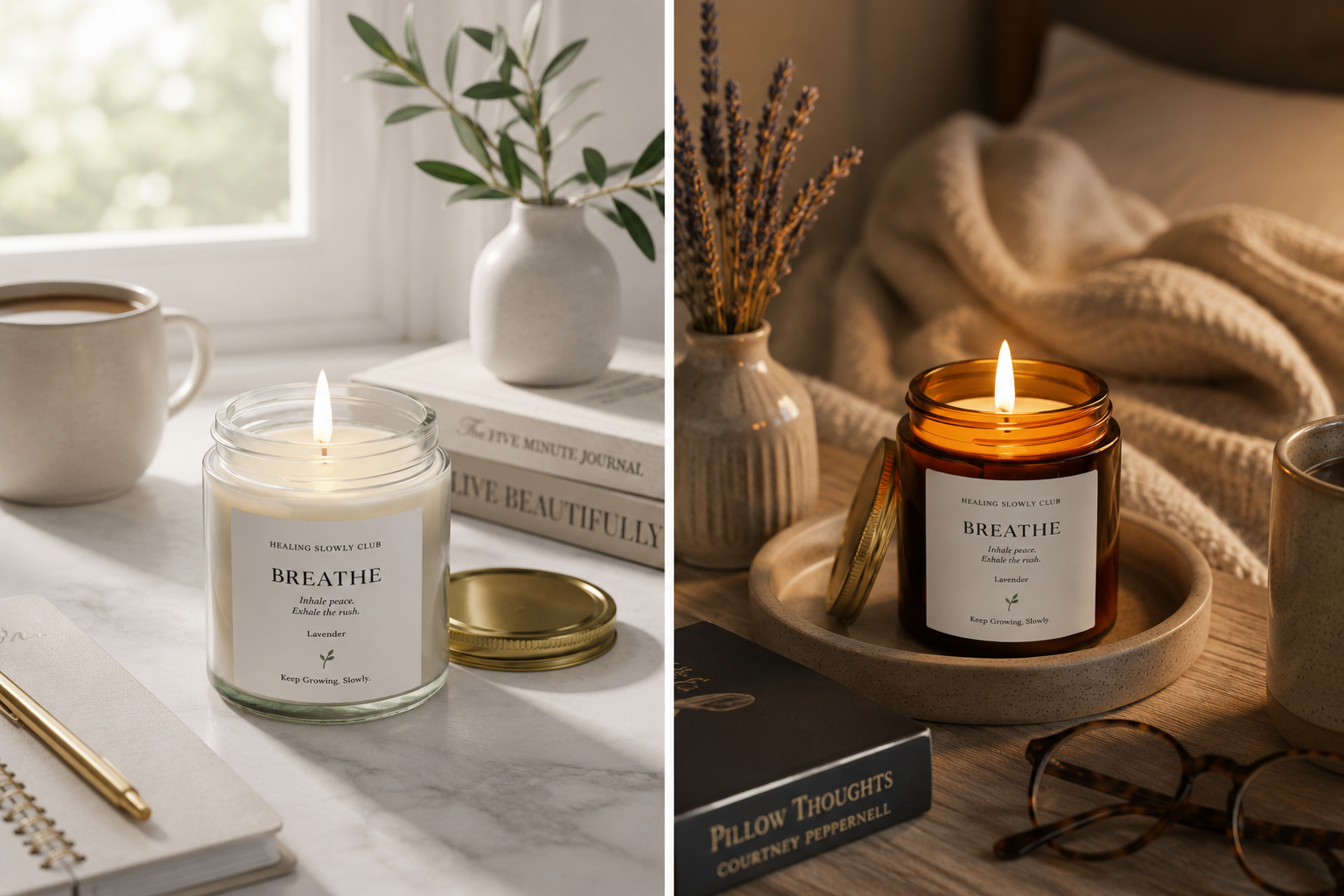 BREATHE Lavender Ritual Candle | Healing Slowly Club