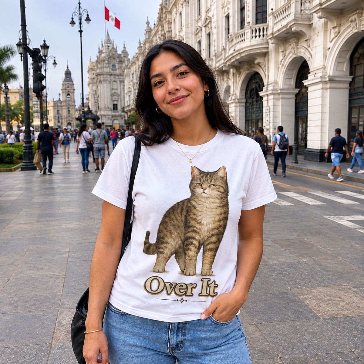 🐱 Over It Cat T-Shirt | Funny Graphic Tee for Cat Lovers