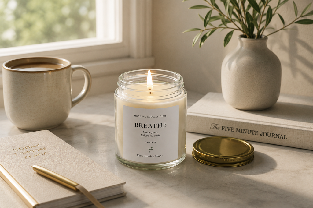 BREATHE Lavender Ritual Candle | Healing Slowly Club