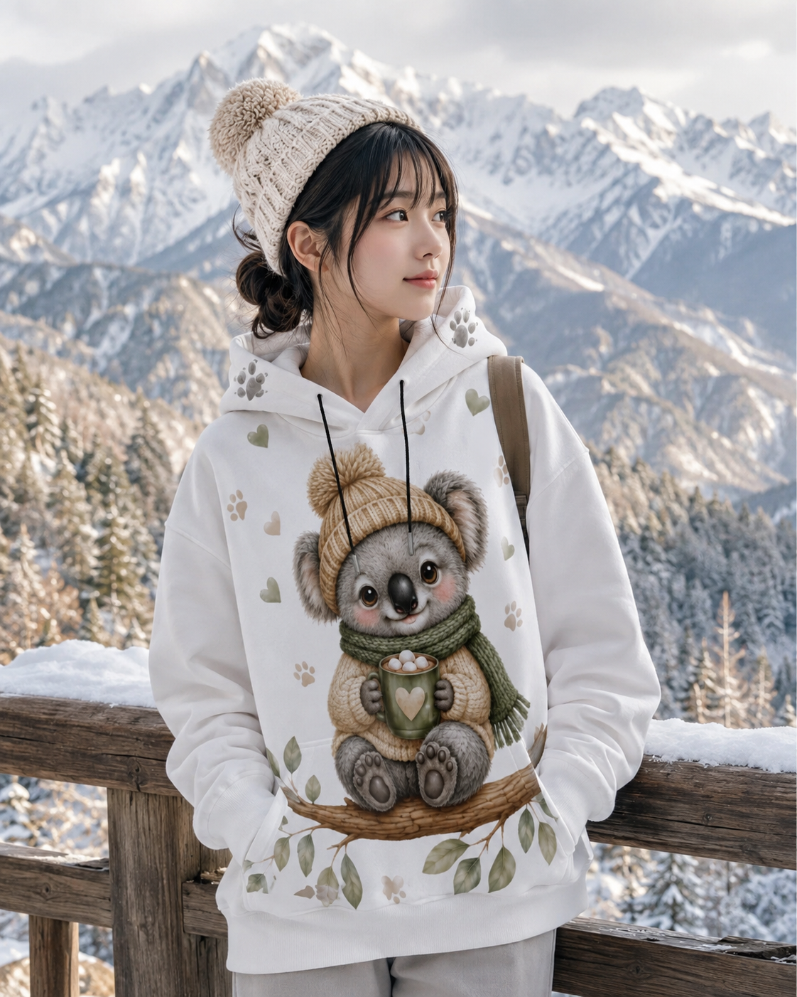 All-Over Print Women’s Hoodie With Decorative Ears