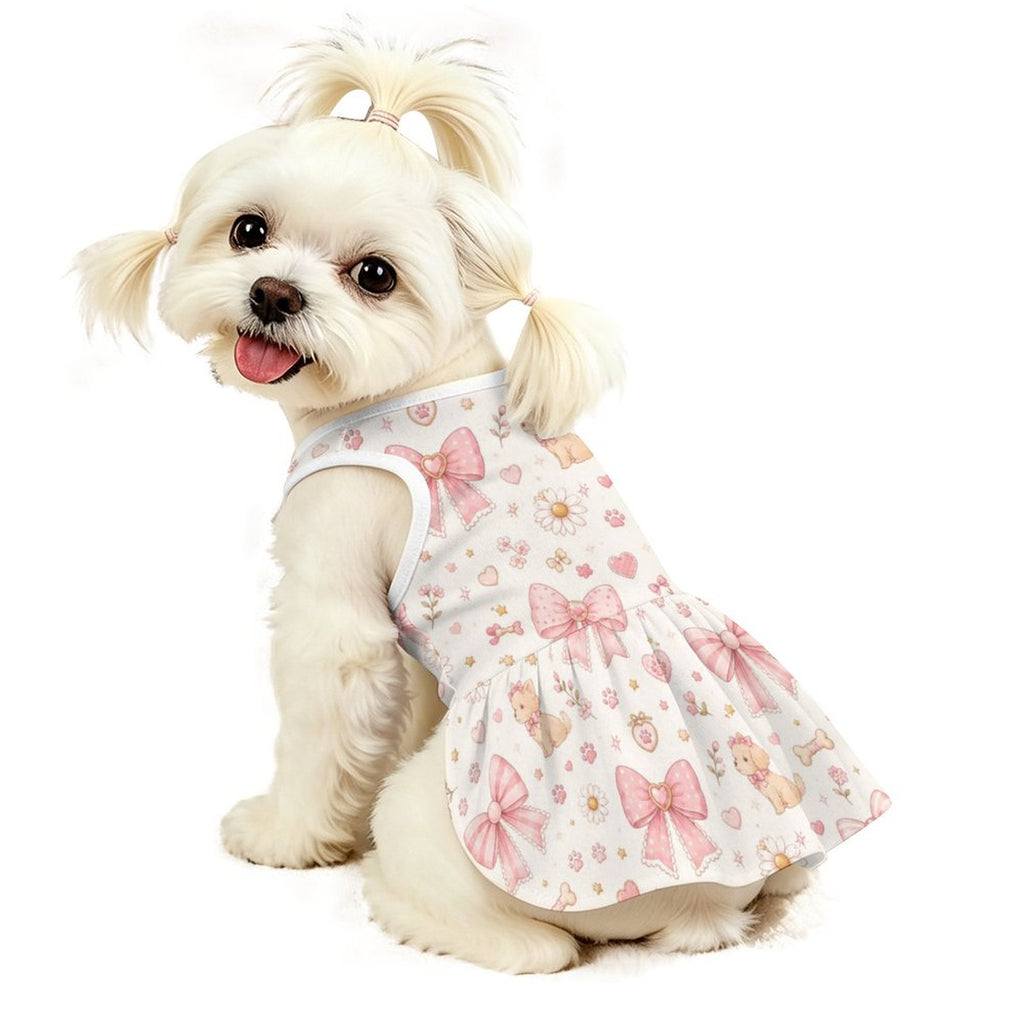 Sweet Bow Ruffle Dog Dress – Small Dog Sizes 2XS–L