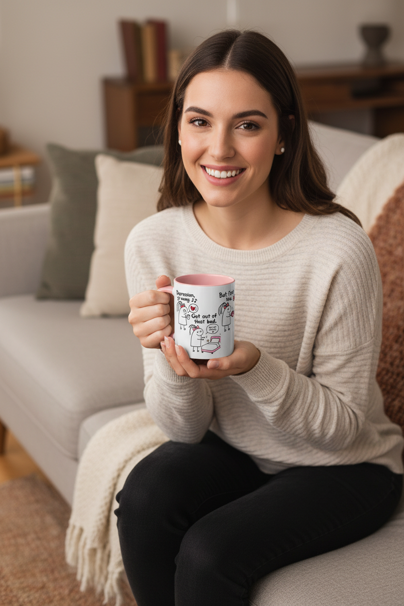 But First Tea Mug | Funny Mental Health Coffee Mug | Cute Therapist Gift | Self Care Gift