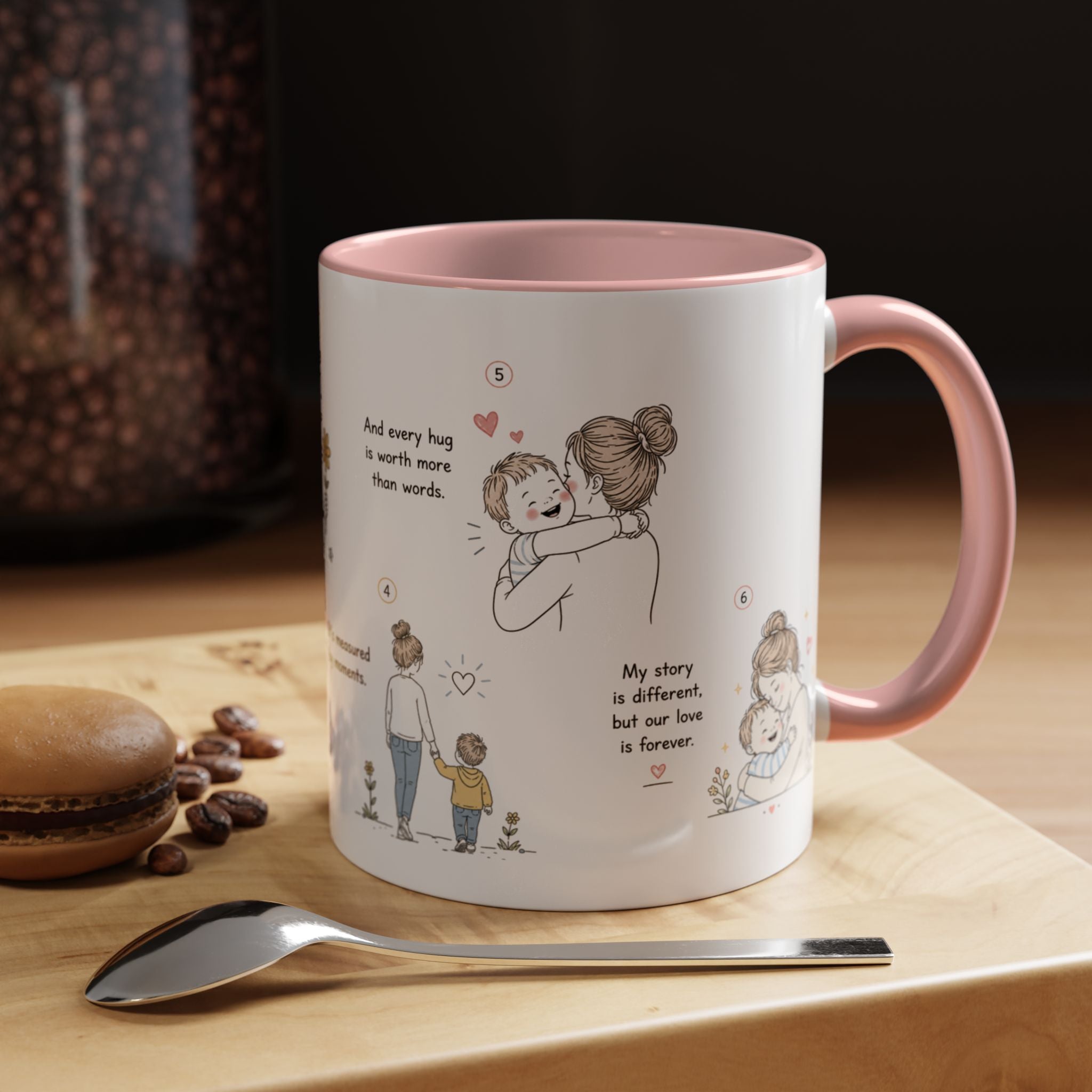 Heartfelt Mother and Child Illustration Mug | Accent Coffee Mug
