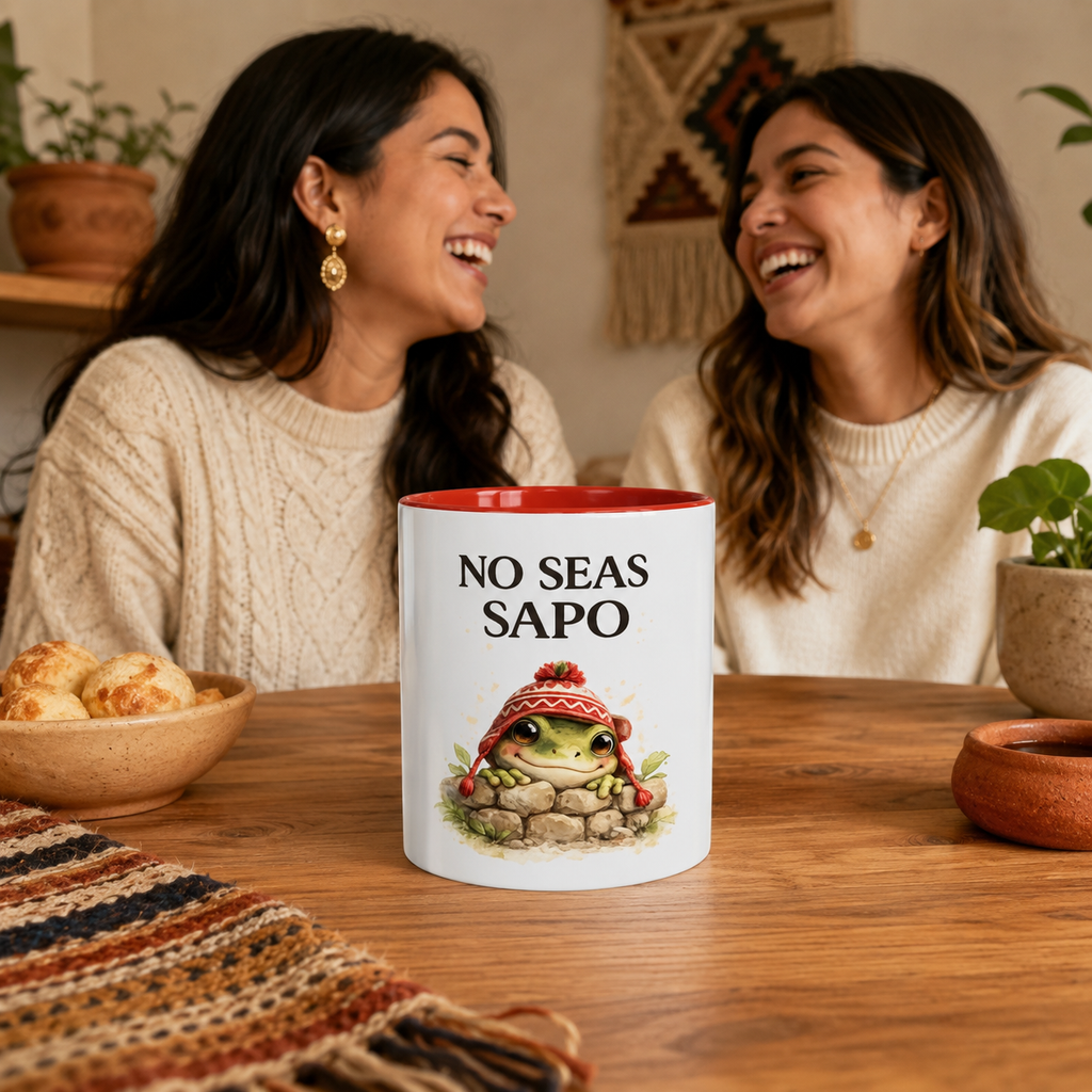 No Seas Sapo Peruvian Frog Mug – Funny Spanish Slang Gift 11oz