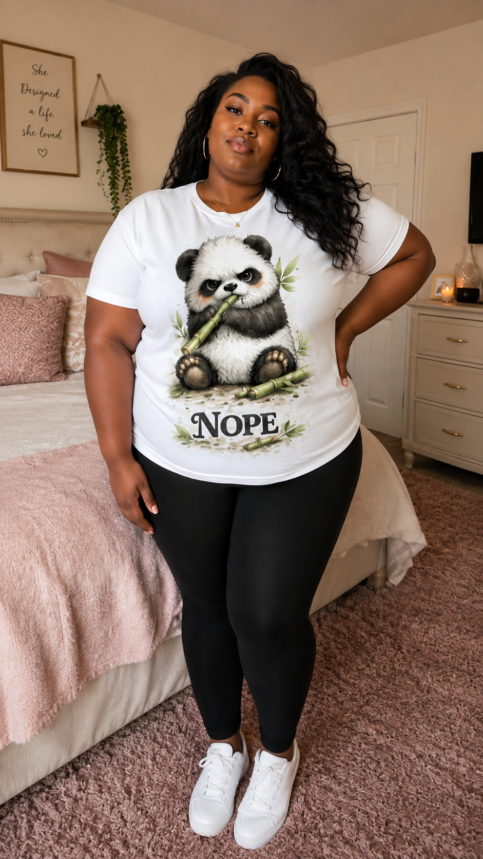 🐼 NOPE Panda Watercolor Graphic Tee | Cute Panda Shirt for Animal Lovers