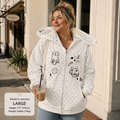 Plush Bunny Ear Zip Hoodie – Cozy Oversized Rabbit Hoodie