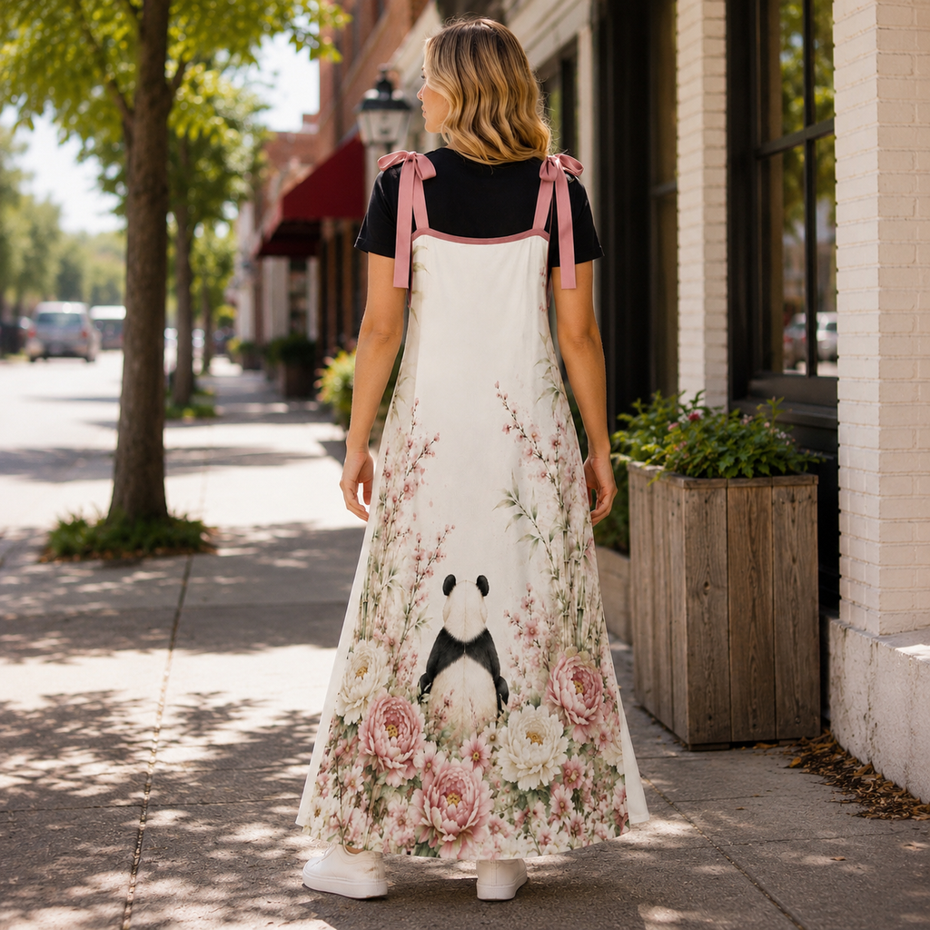 Blush Panda Garden Maxi Dress – Floral Panda Dress