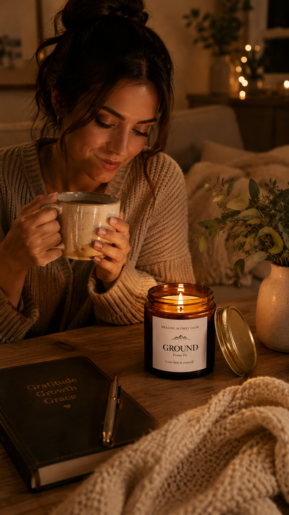 Ground | Fraser Fir Scented Candle | Coconut Apricot Wax | Morning & Evening Rituals