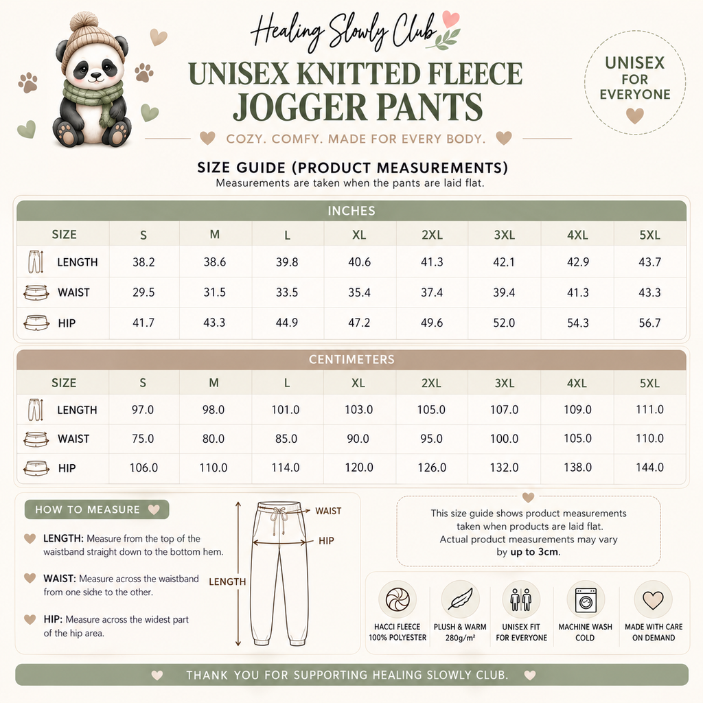 Cozy Panda Unisex Fleece Joggers – Soft Warm Lounge Pants