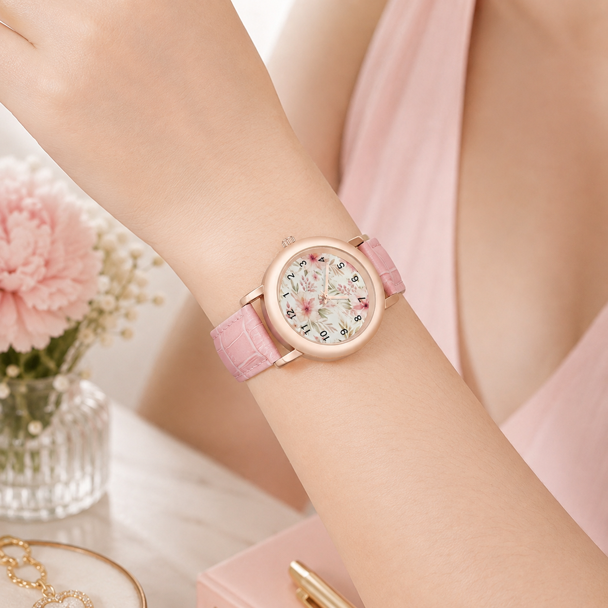 Blush Bloom Floral Women’s Watch