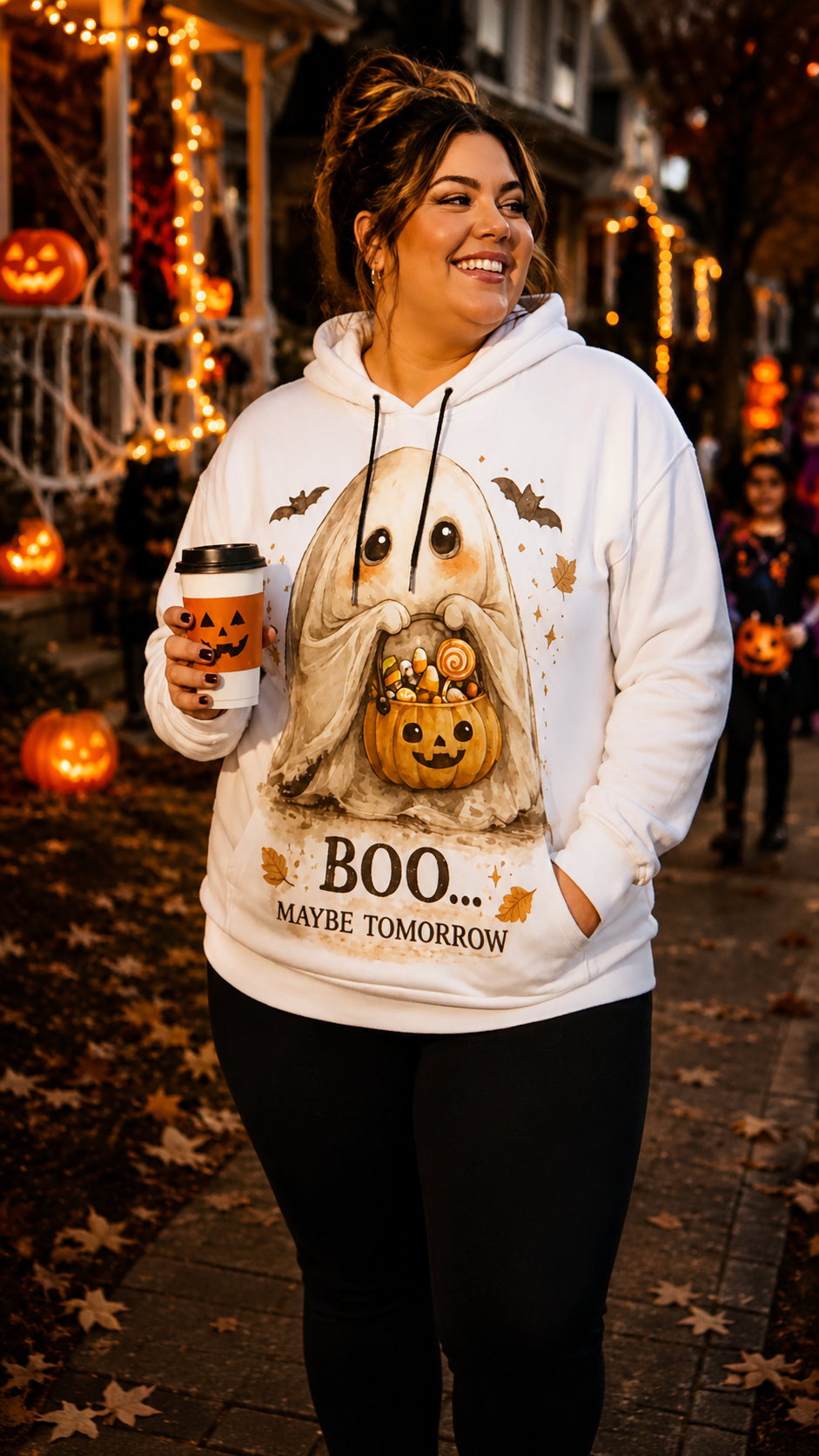 Boo… Maybe Tomorrow Halloween Hoodie With Ears | Cozy Ghost Hoodie