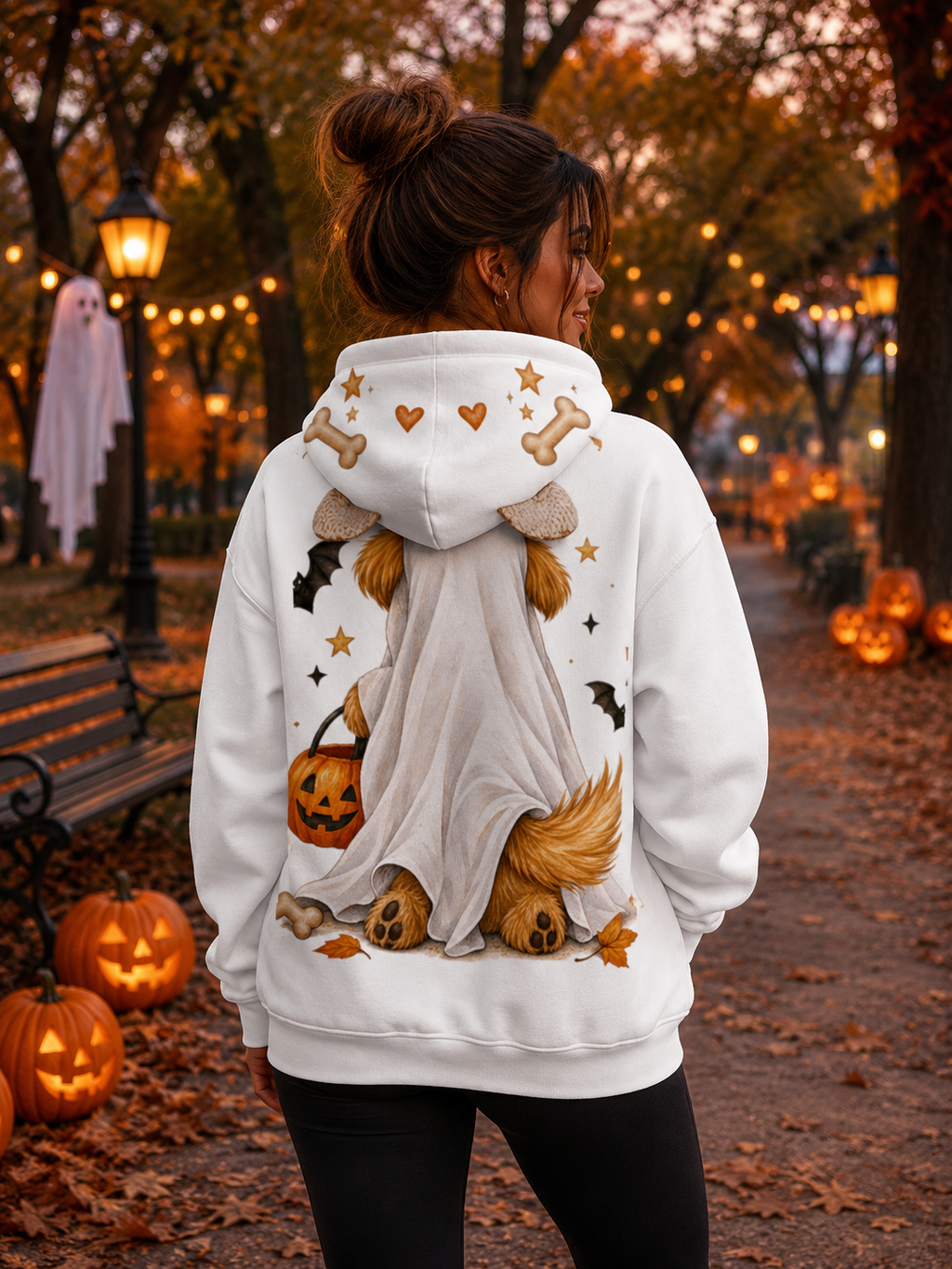 Ghost Dog Halloween Hoodie With Ears | Bone To Be Wild
