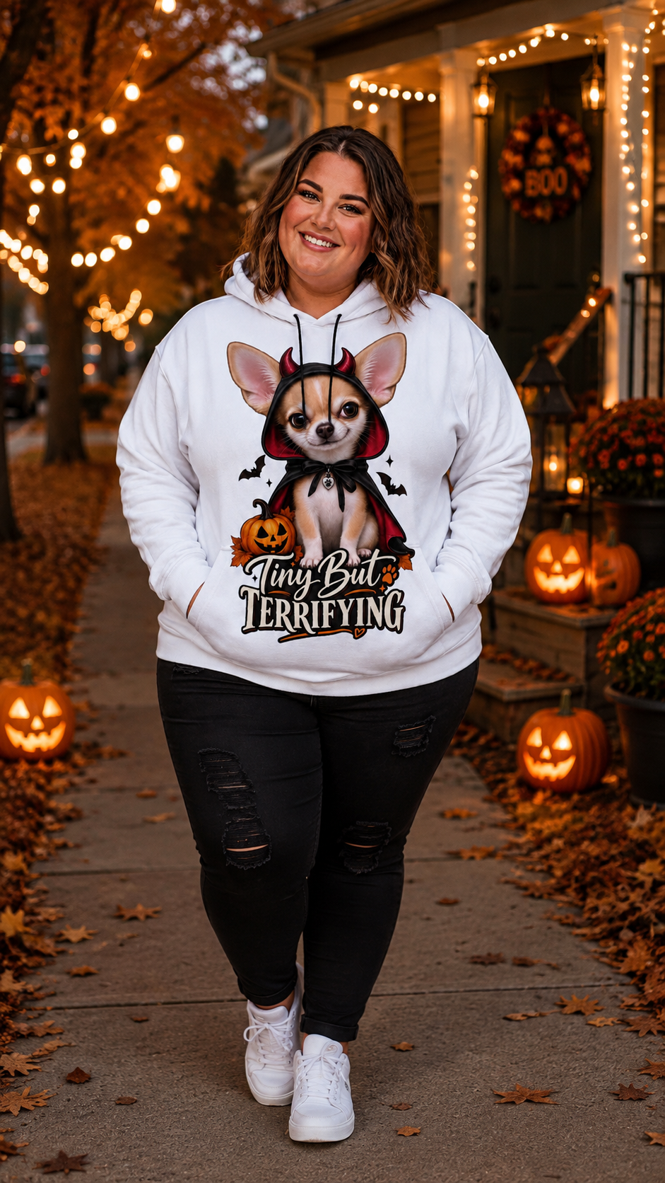 All-Over Print Women’s Hoodie With Decorative Ears