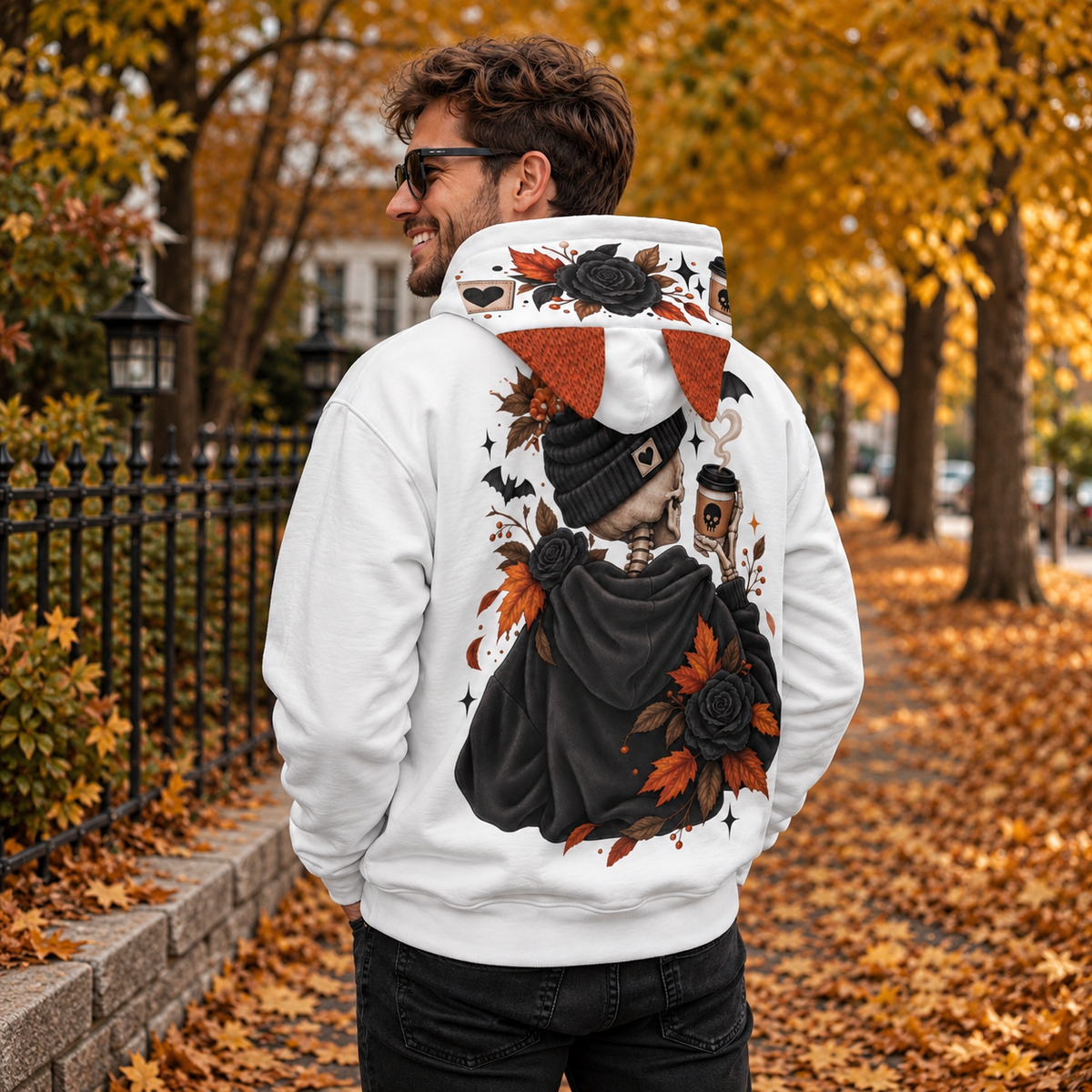No Body Asked Halloween Hoodie With Ears | Gothic Skull Hoodie