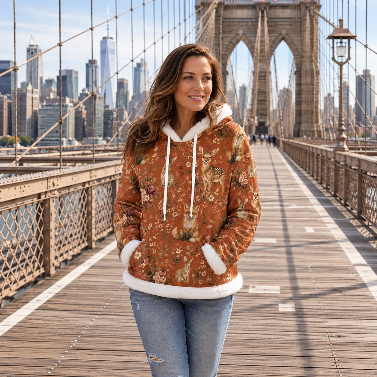 Woodland Friends Cozy Fleece Hoodie