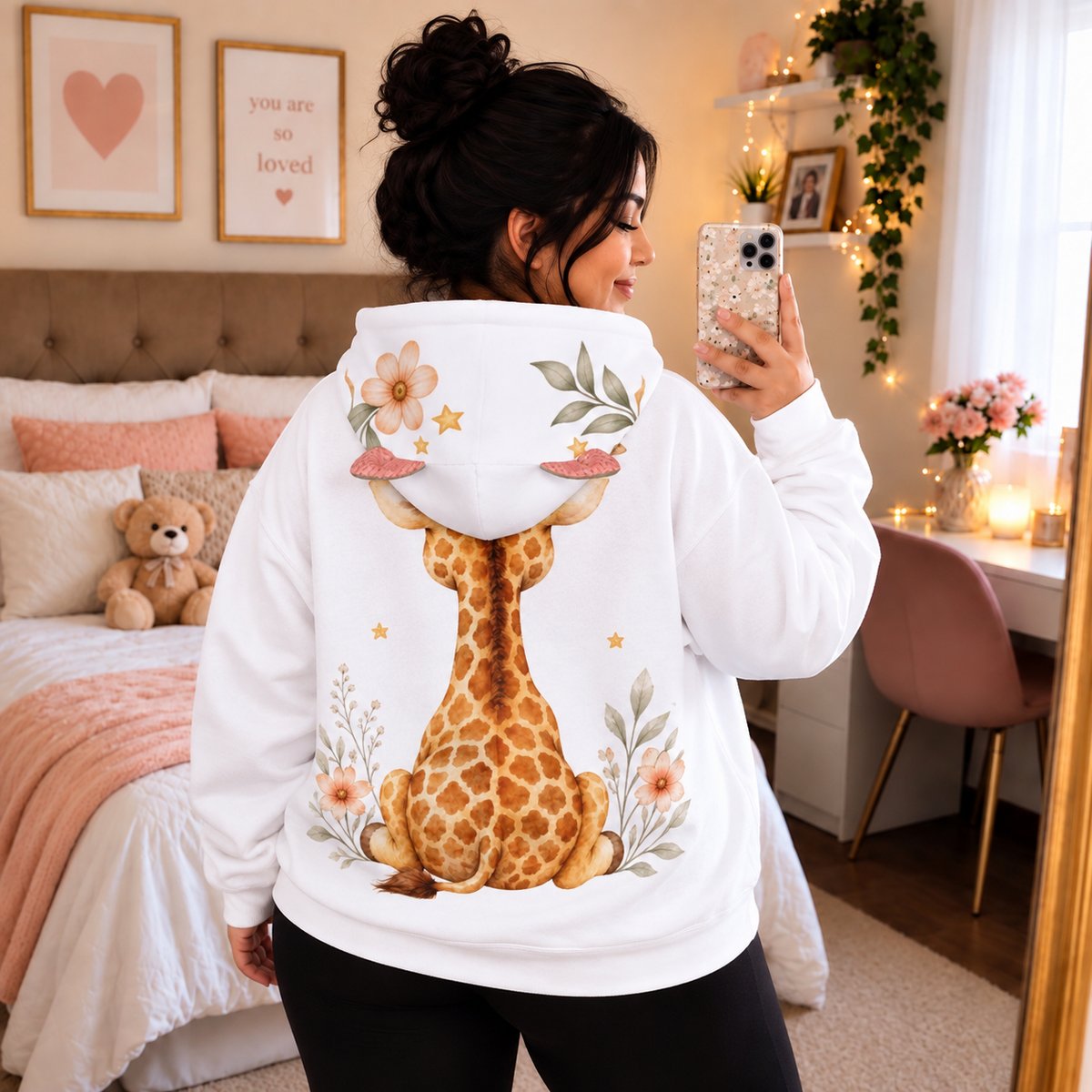 Tall? Not Yet Giraffe Hoodie with Ears – Cozy Women’s Animal Hoodie