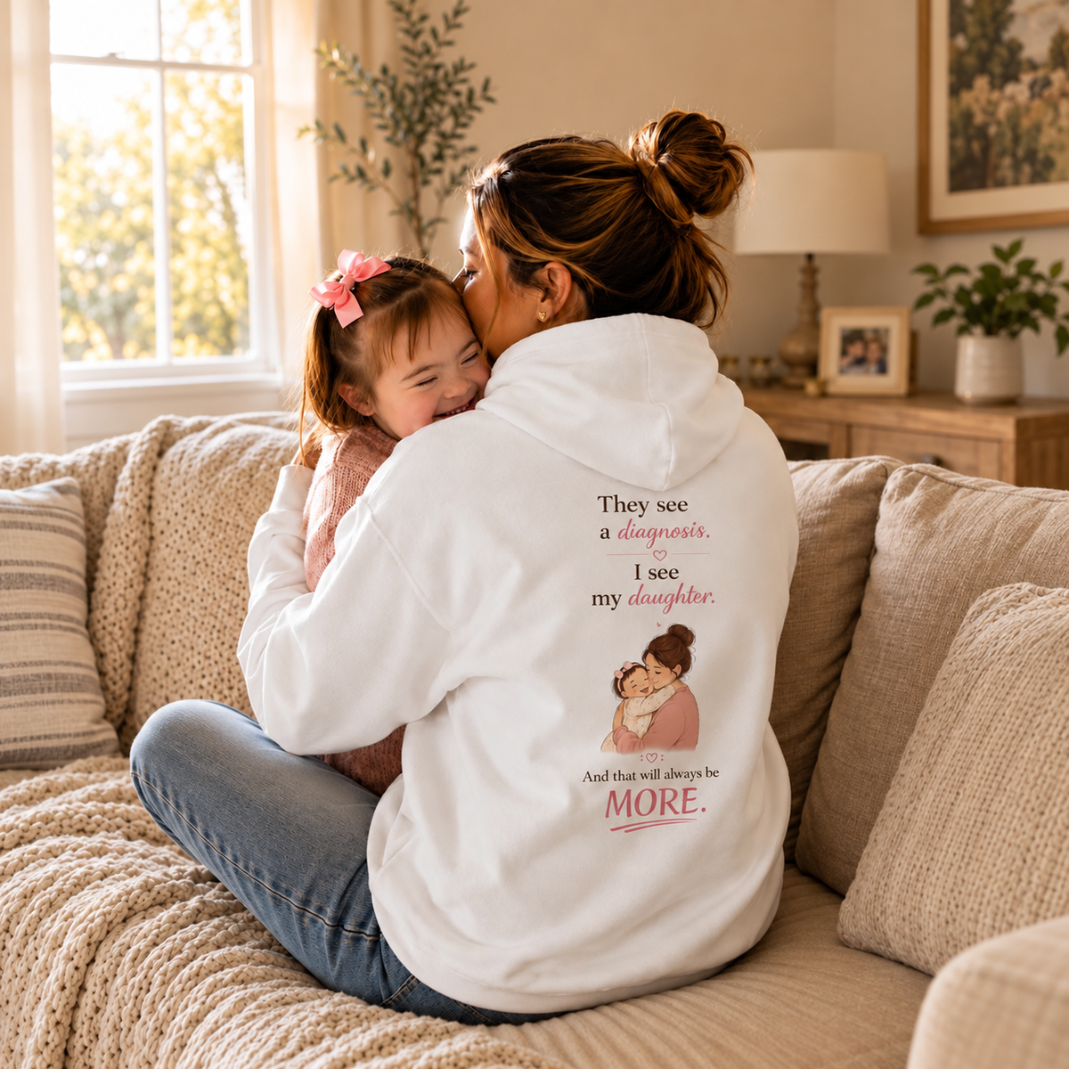 Down Syndrome Mom Hoodie – They See a Diagnosis, I See My Daughter