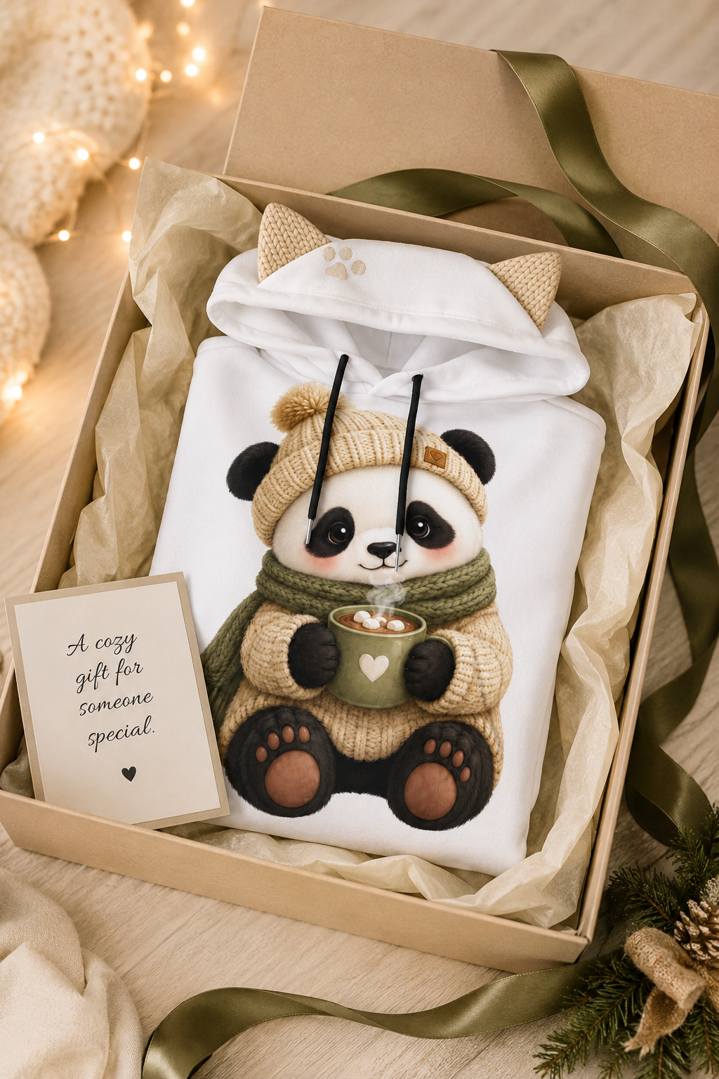 Cozy Panda Hoodie With Ears | Cute Kawaii Winter Hoodie