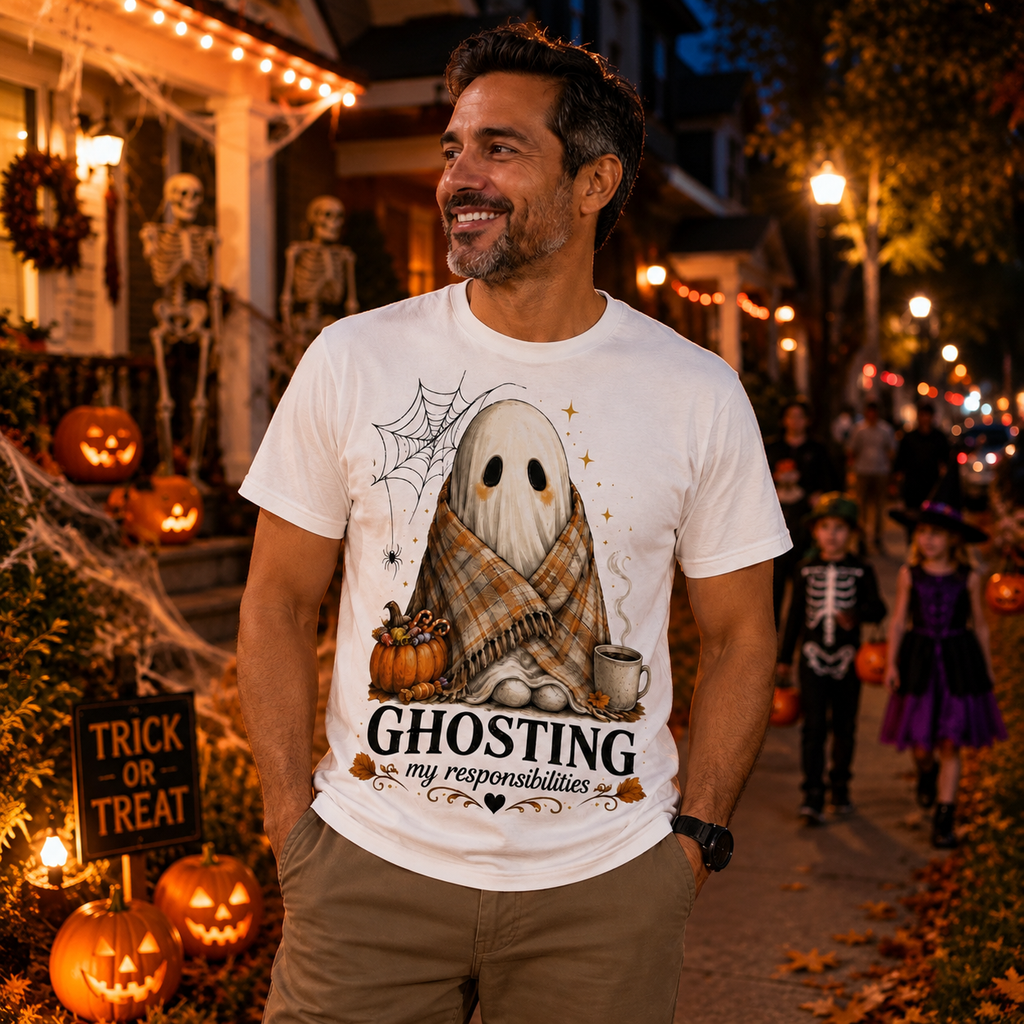 Ghosting My Responsibilities T-Shirt | Funny Halloween Ghost Tee