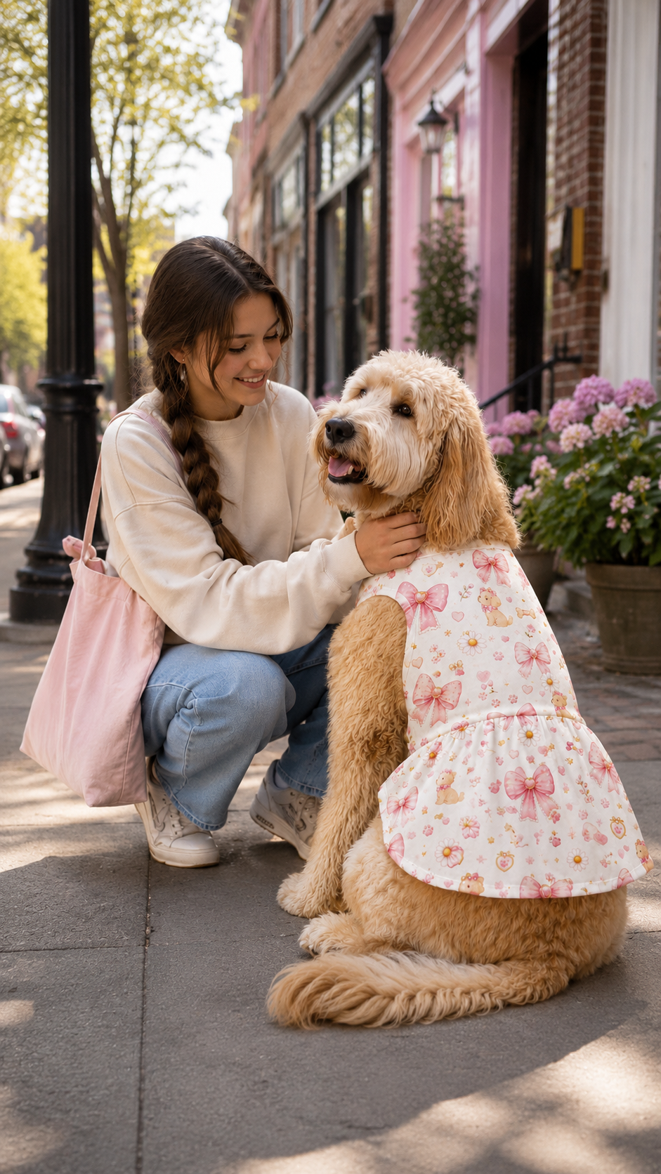 Pink Bow Garden Pet Dress – Plus Size Ruffle Dress