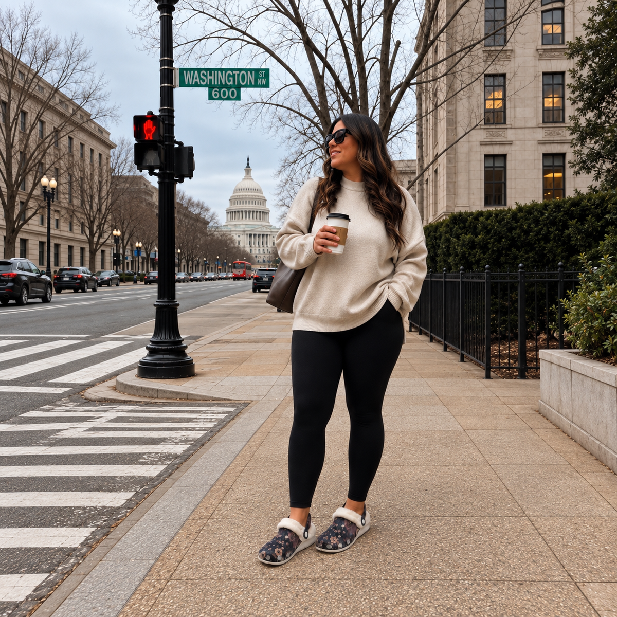 Midnight Floral Fleece Clogs – Women’s Cozy Slip-On Shoes
