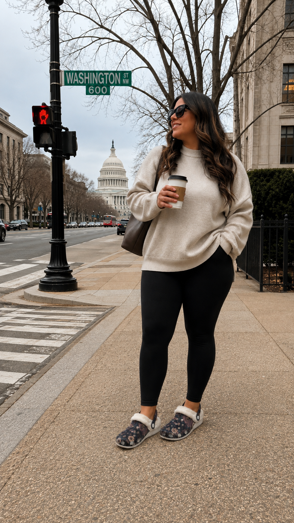 Midnight Floral Fleece Clogs – Women’s Cozy Slip-On Shoes